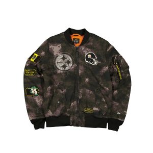 Alpha Industries x Pittsburgh Steelers Black Camo MA-1 Bomber Jacket