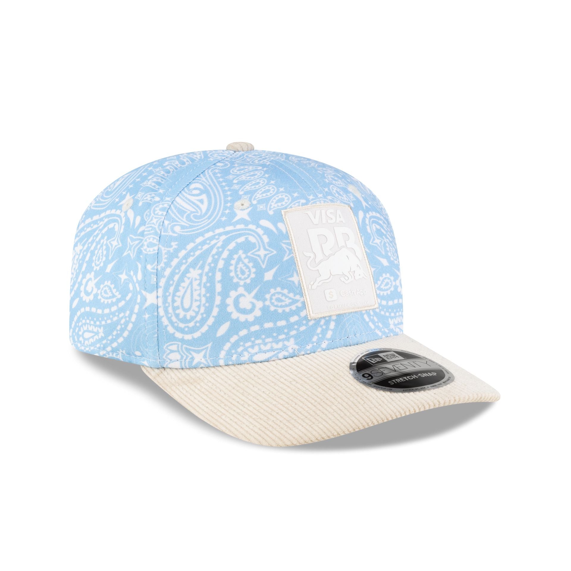 Visa Cash App Racing Bulls Soft Blue Paisley 9SEVENTY Stretch-Snap Hat - Image 3