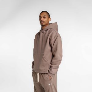 New Era Branded Alden Taupe Gray Hoodie