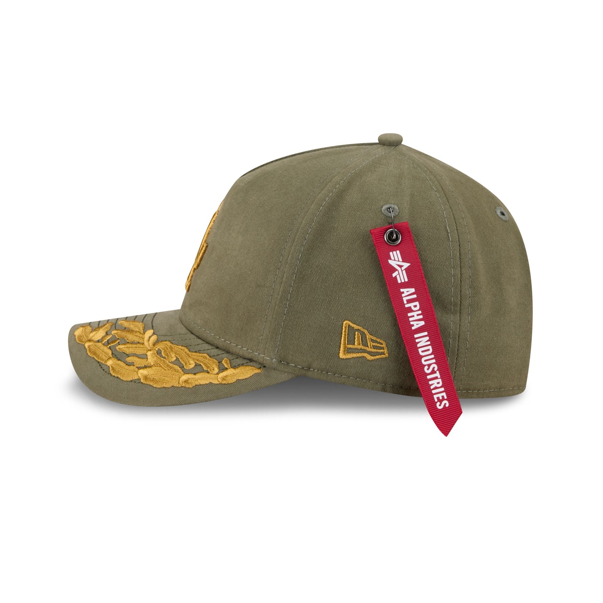 Alpha Industries x Los Angeles Dodgers Olive Green 9FORTY M-Crown A-Frame Snapback Hat - Image 4