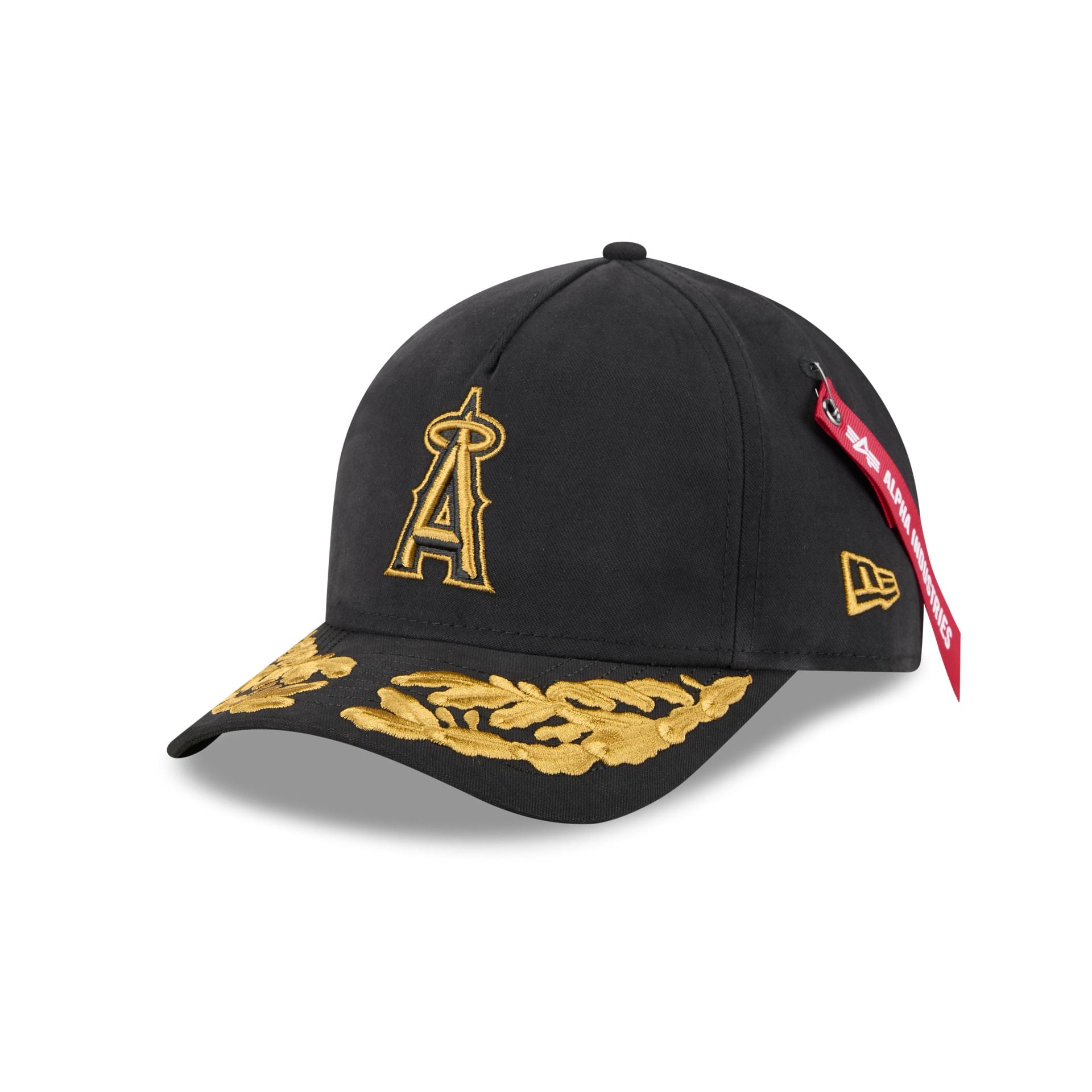 Alpha Industries x Los Angeles Angels Black 9FORTY M-Crown A-Frame Snapback Hat