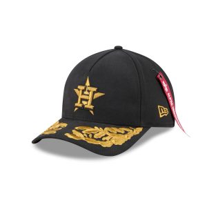 Alpha Industries x Houston Astros Black 9FORTY M-Crown A-Frame Snapback Hat