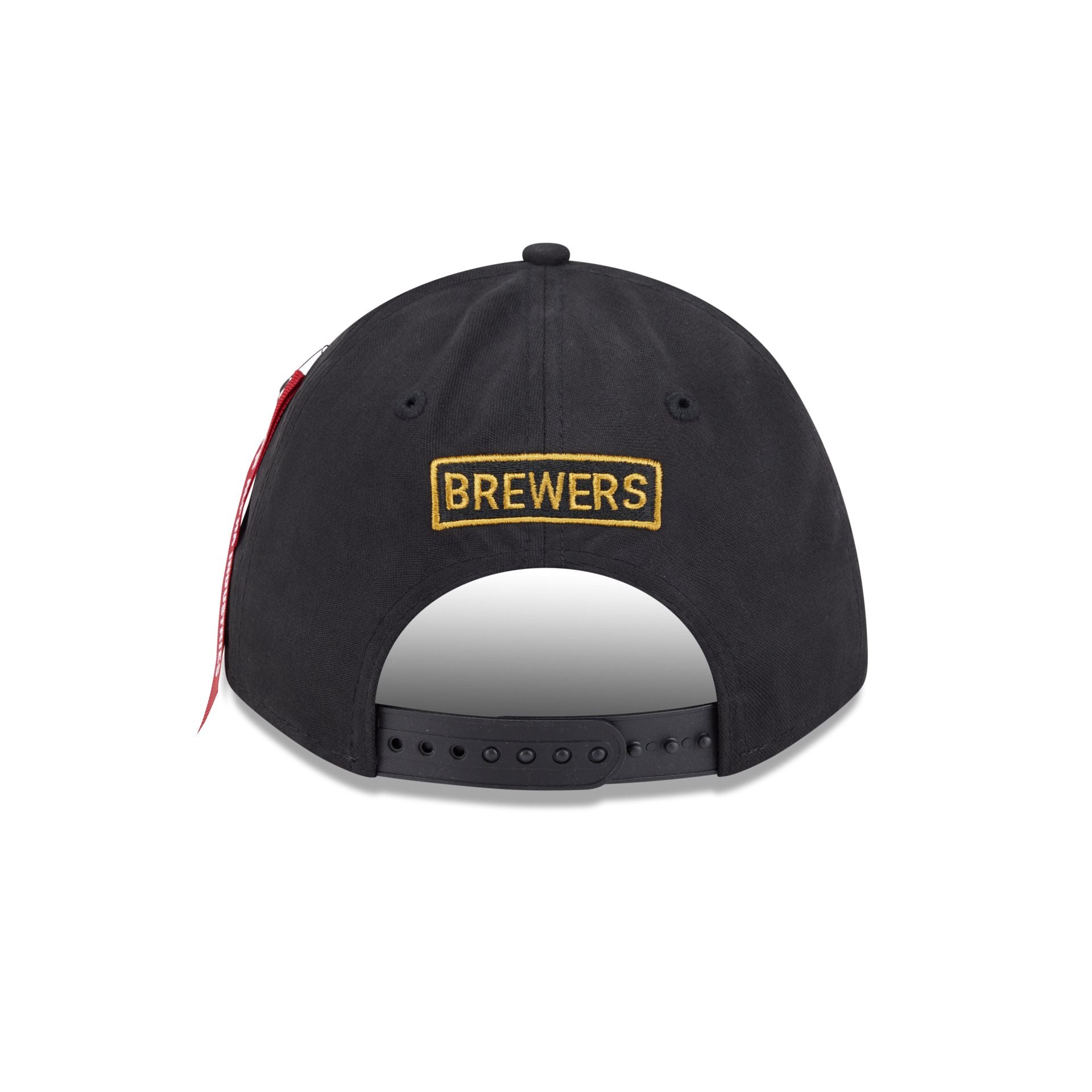 Alpha Industries x Milwaukee Brewers Black 9FORTY M-Crown A-Frame Snapback Hat - Image 6