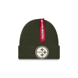 Alpha Industries x Pittsburgh Steelers Olive Green Cuff Knit Hat
