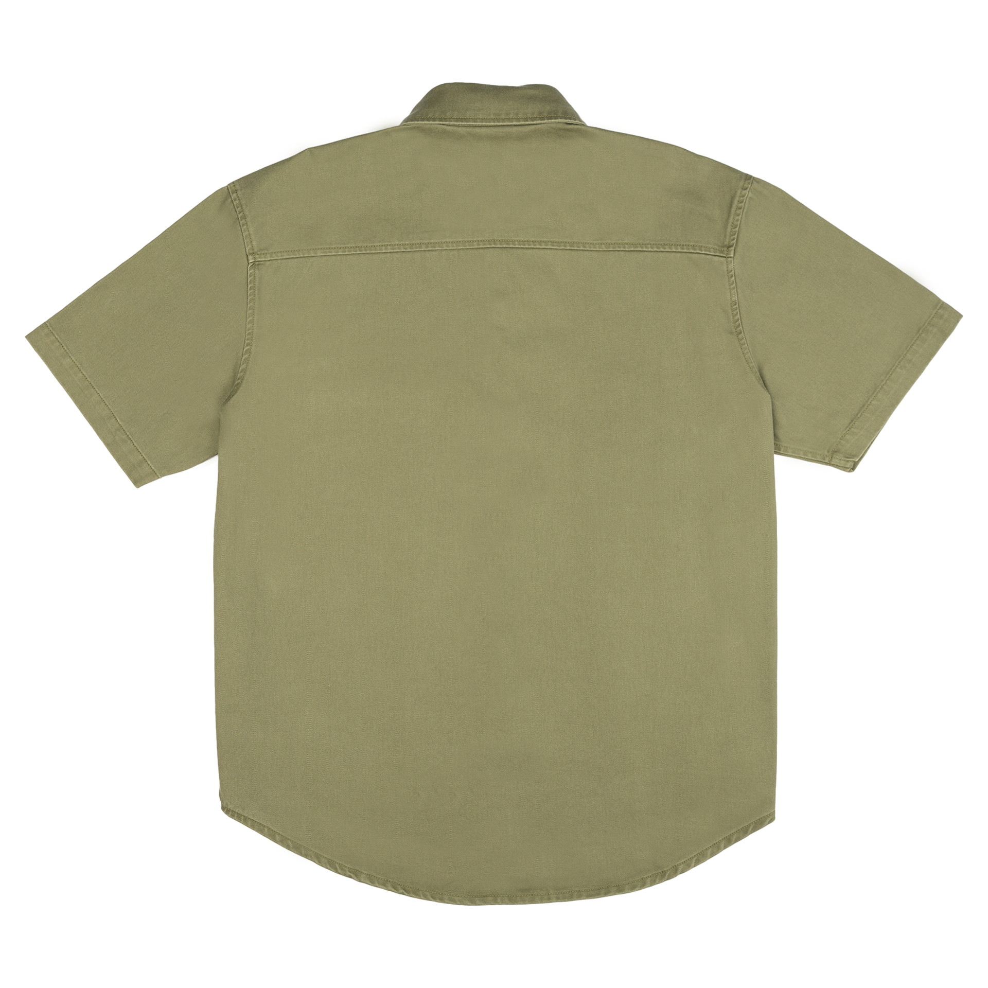 New Era Branded Ellicott Green Bark Twill Half Sleeve Button Up Shirt - Image 3