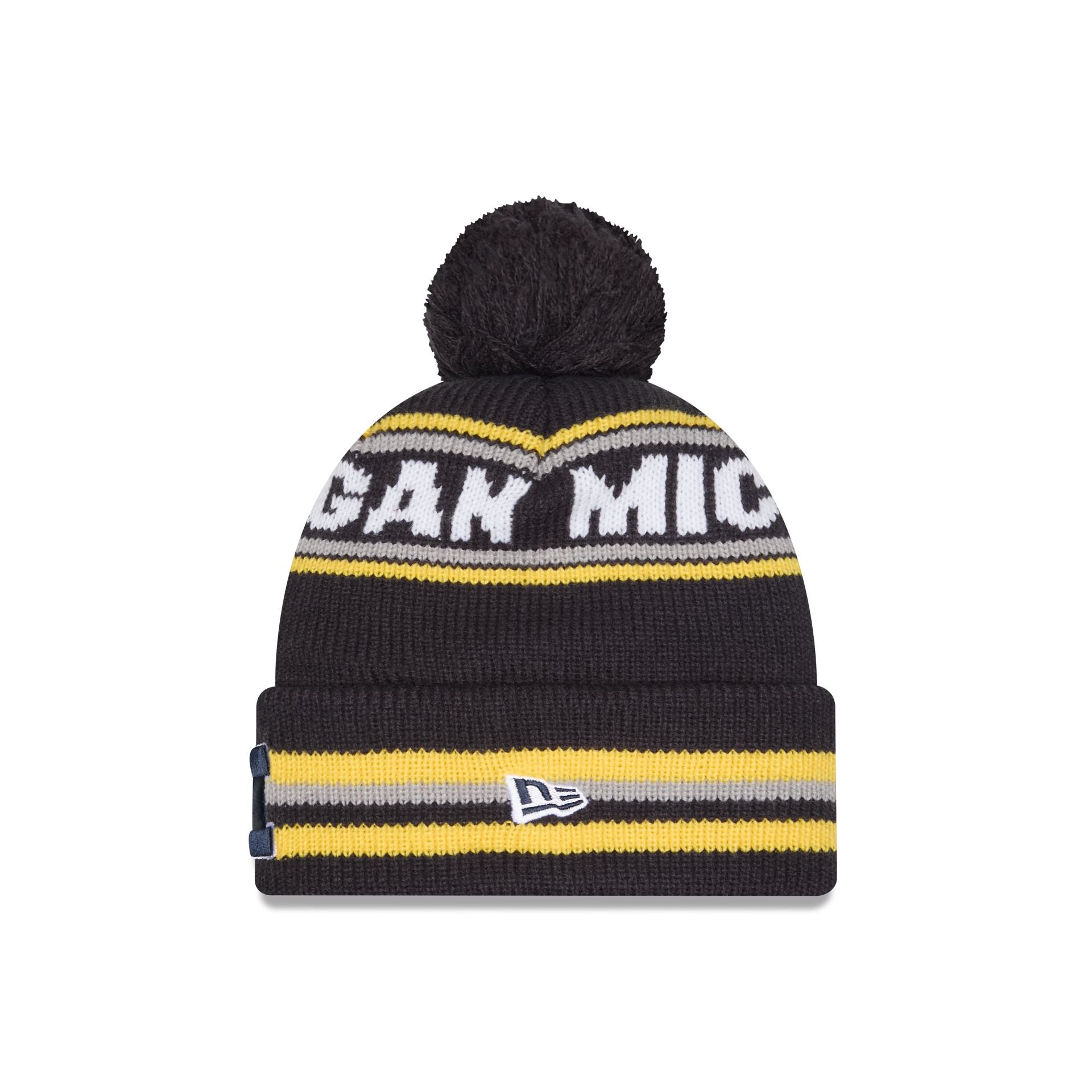 Michigan Wolverines Classic Pom Knit Hat - Image 2