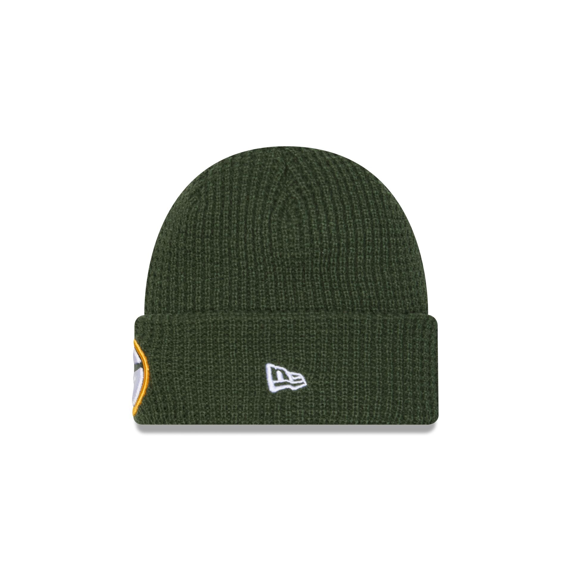 Green Bay Packers Waffle Stitch Knit Beanie Hat - Image 2