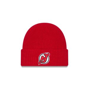 New Jersey Devils Waffle Stitch Knit Beanie Hat