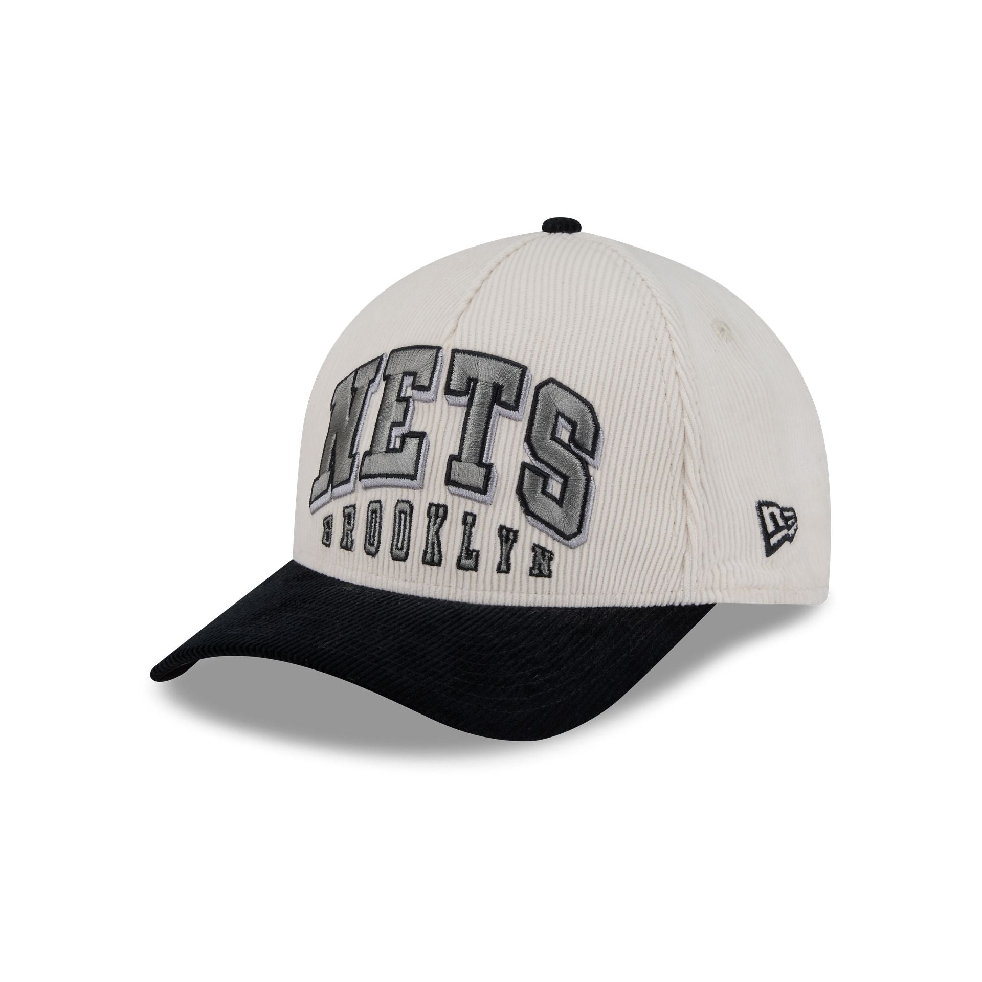 Brooklyn Nets Stacked Corduroy 9FORTY M-Crown A-Frame Snapback Hat - Image 3