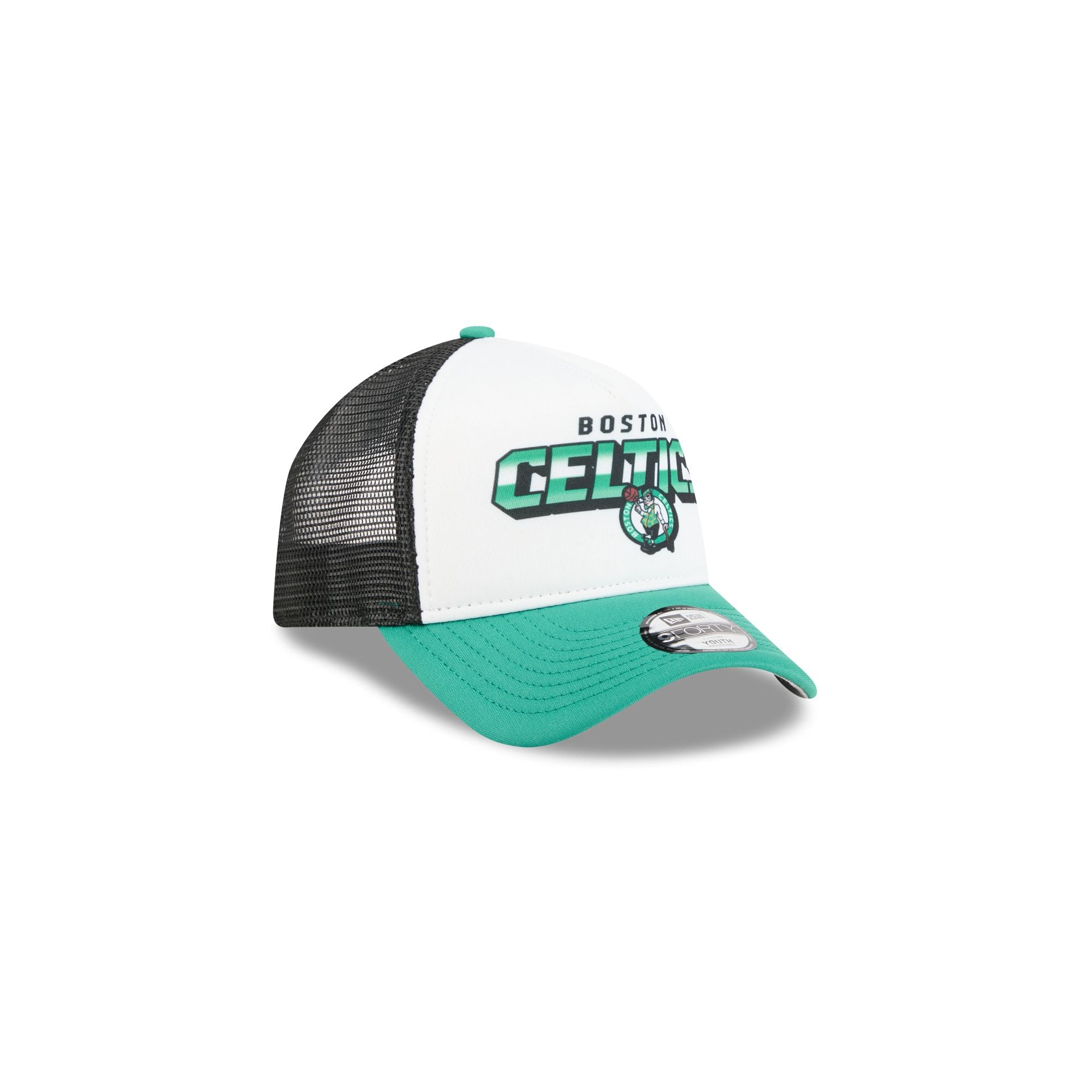 Boston Celtics Shine Kids 9FORTY A-Frame Trucker Hat - Image 3