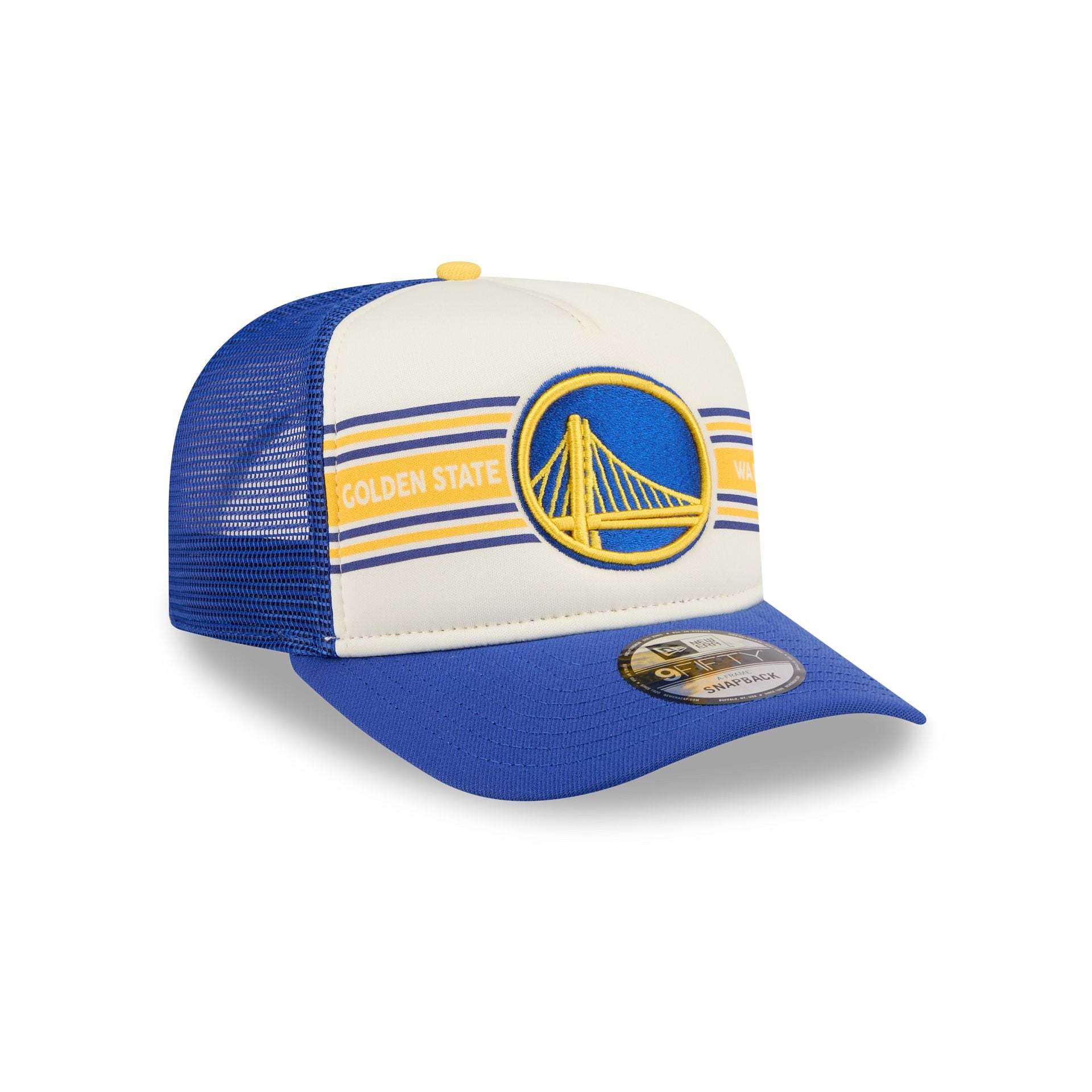 Golden State Warriors Banner 9FIFTY A-Frame Trucker Hat - Image 3