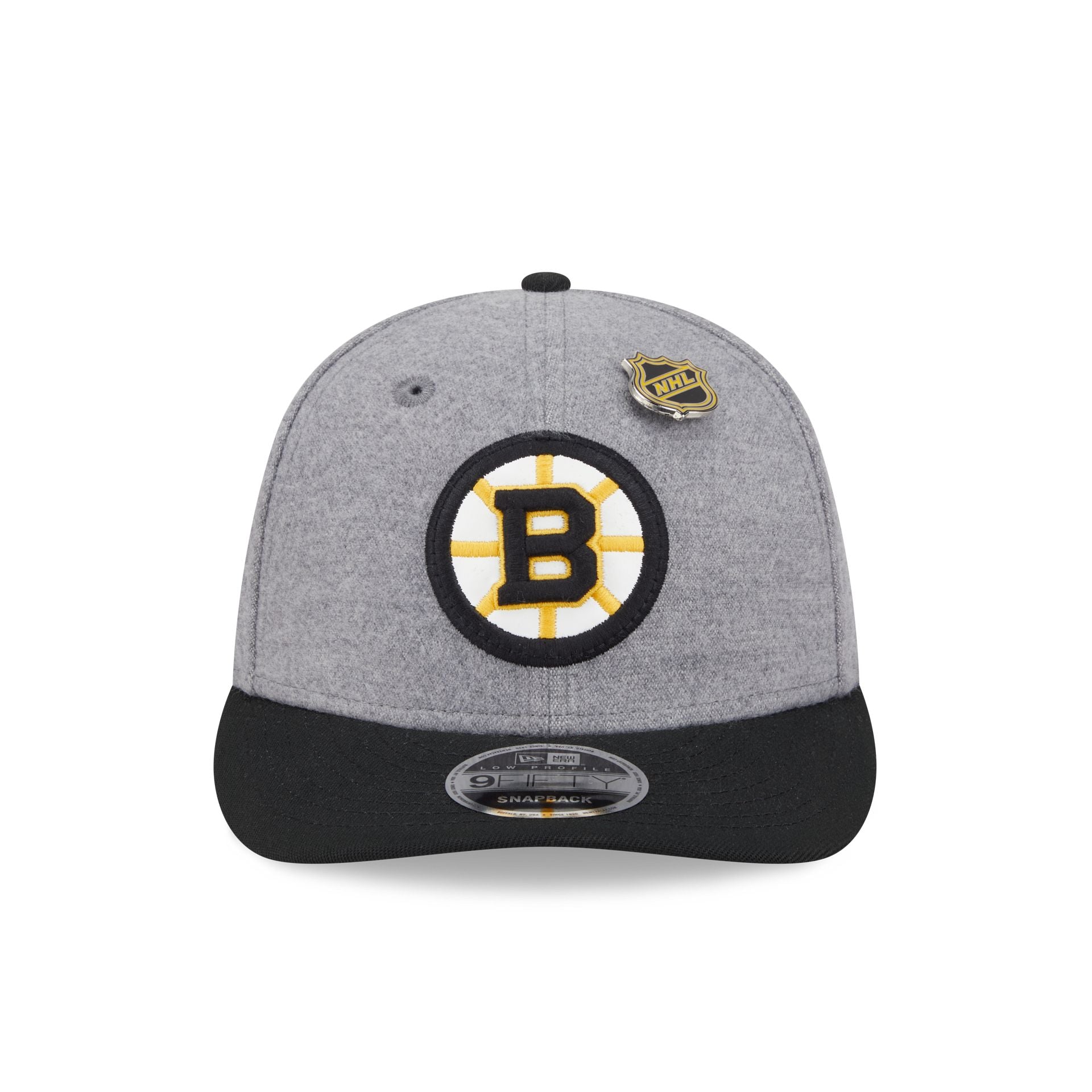 Boston Bruins Heather Gray Wool Low Profile 9FIFTY Snapback Hat - Image 2