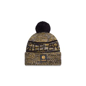 Pittsburgh Steelers 2025 Sideline Cold Weather Kids Pom Knit Hat