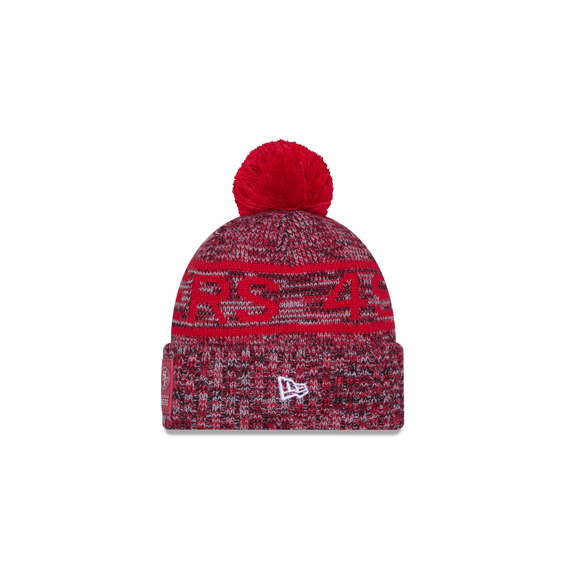 San Francisco 49ers 2025 Sideline Cold Weather Kids Pom Knit Hat - Image 2