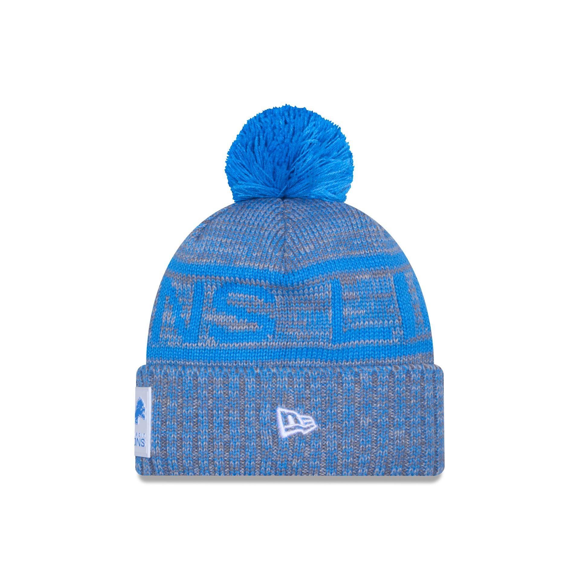 Detroit Lions 2025 Sideline Cold Weather Gray Pom Knit Hat - Image 2