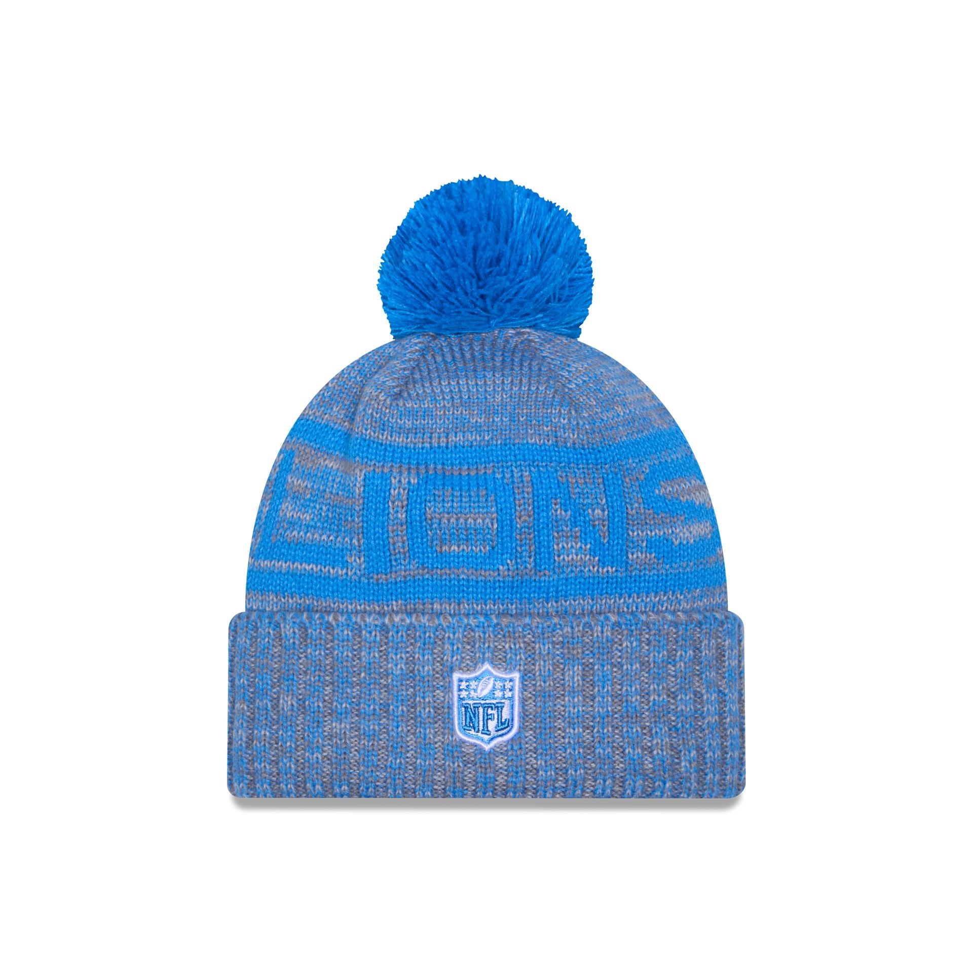 Detroit Lions 2025 Sideline Cold Weather Gray Pom Knit Hat - Image 3