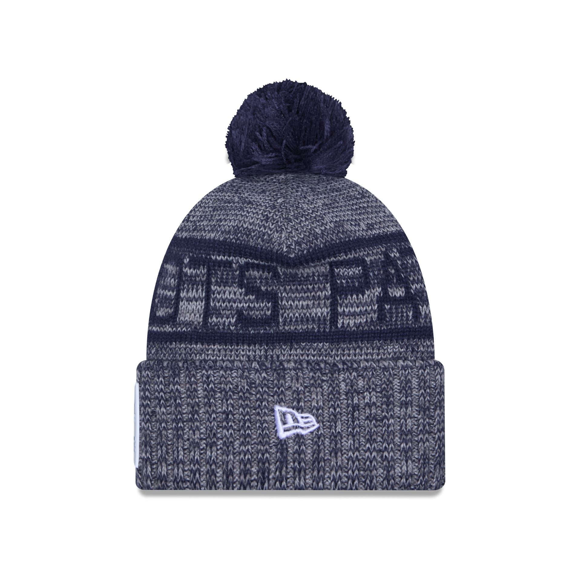 New England Patriots 2025 Sideline Cold Weather Gray Pom Knit Hat - Image 2