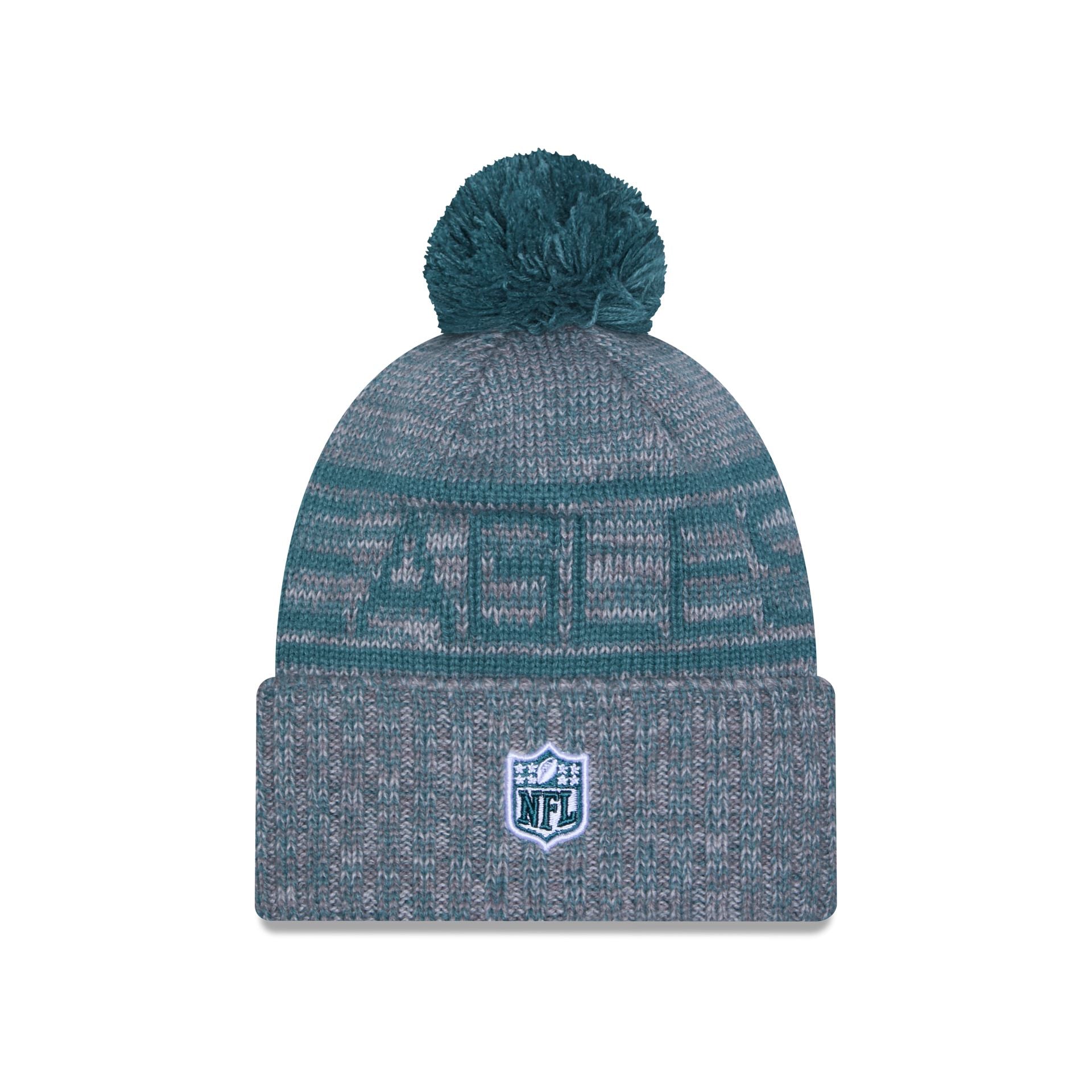 Philadelphia Eagles 2025 Sideline Cold Weather Gray Pom Knit Hat - Image 3