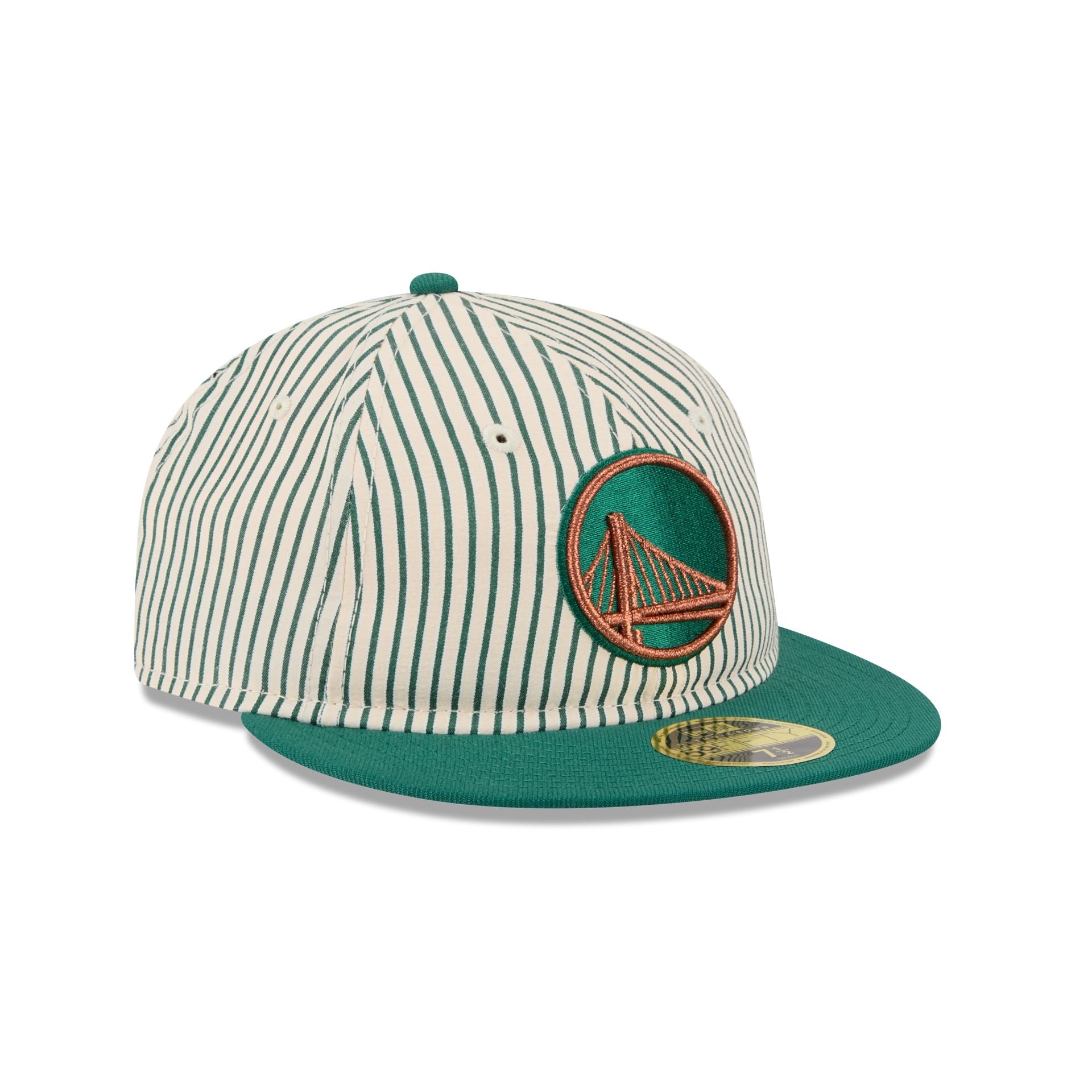 Just Caps Seersucker Golden State Warriors Retro Crown 59FIFTY Fitted Hat - Image 3
