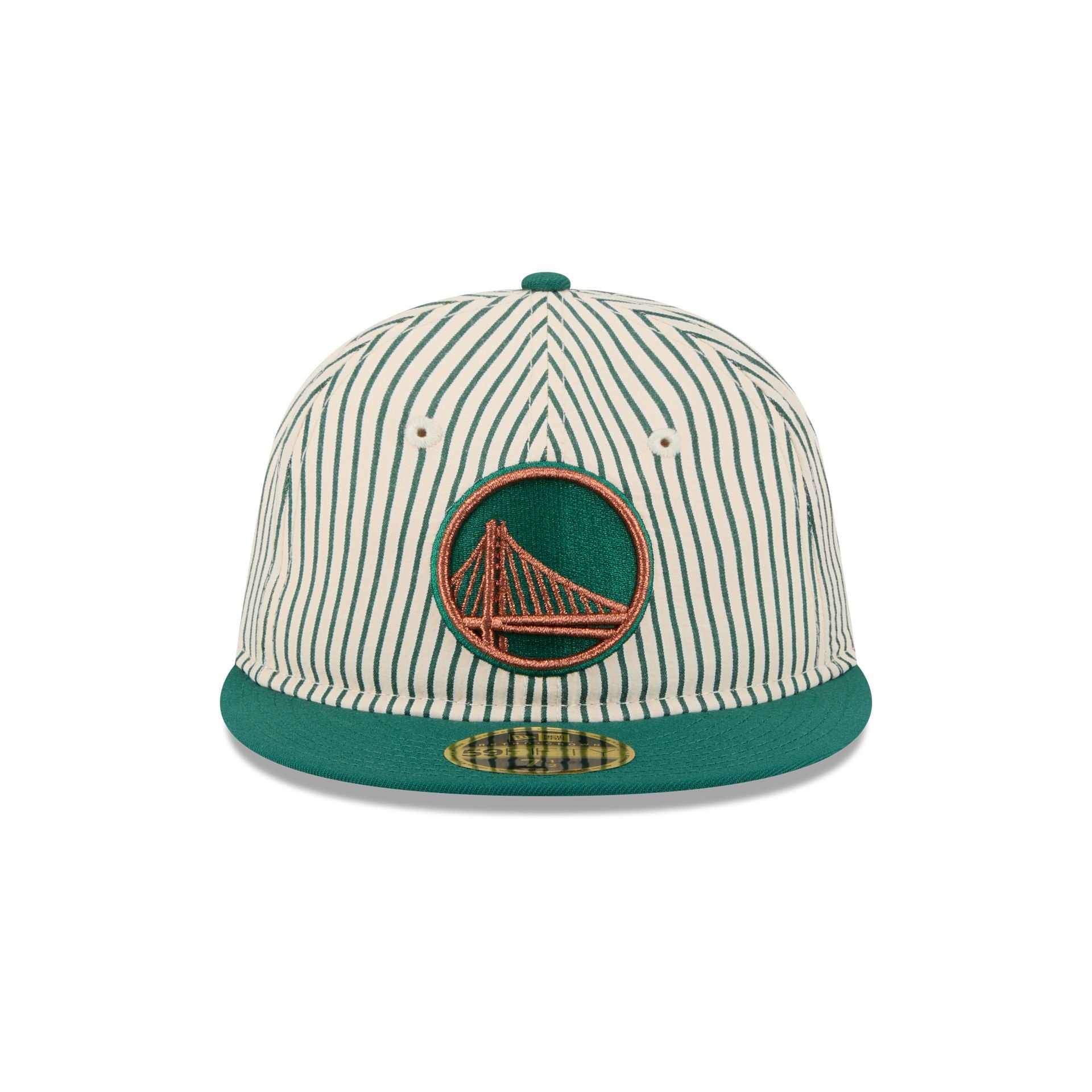 Just Caps Seersucker Golden State Warriors Retro Crown 59FIFTY Fitted Hat - Image 2