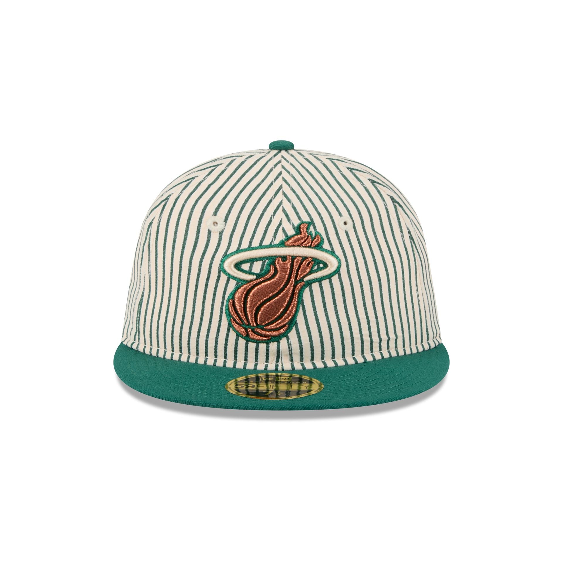 Just Caps Seersucker Miami Heat Retro Crown 59FIFTY Fitted Hat - Image 2