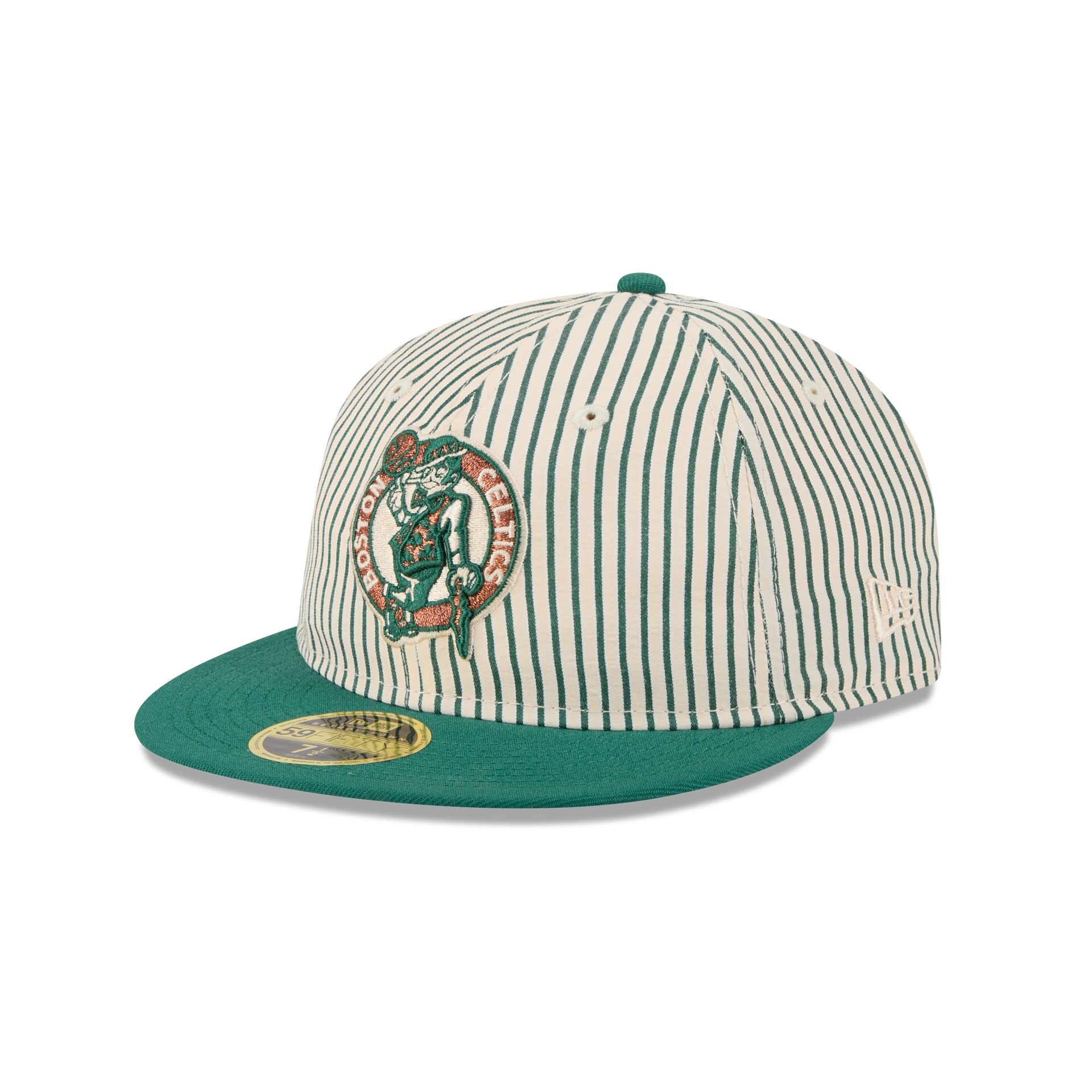 Just Caps Seersucker Boston Celtics Retro Crown 59FIFTY Fitted Hat