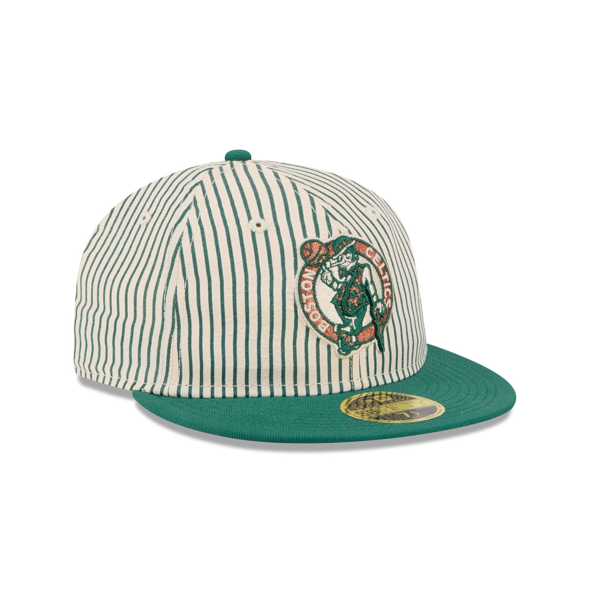Just Caps Seersucker Boston Celtics Retro Crown 59FIFTY Fitted Hat - Image 3