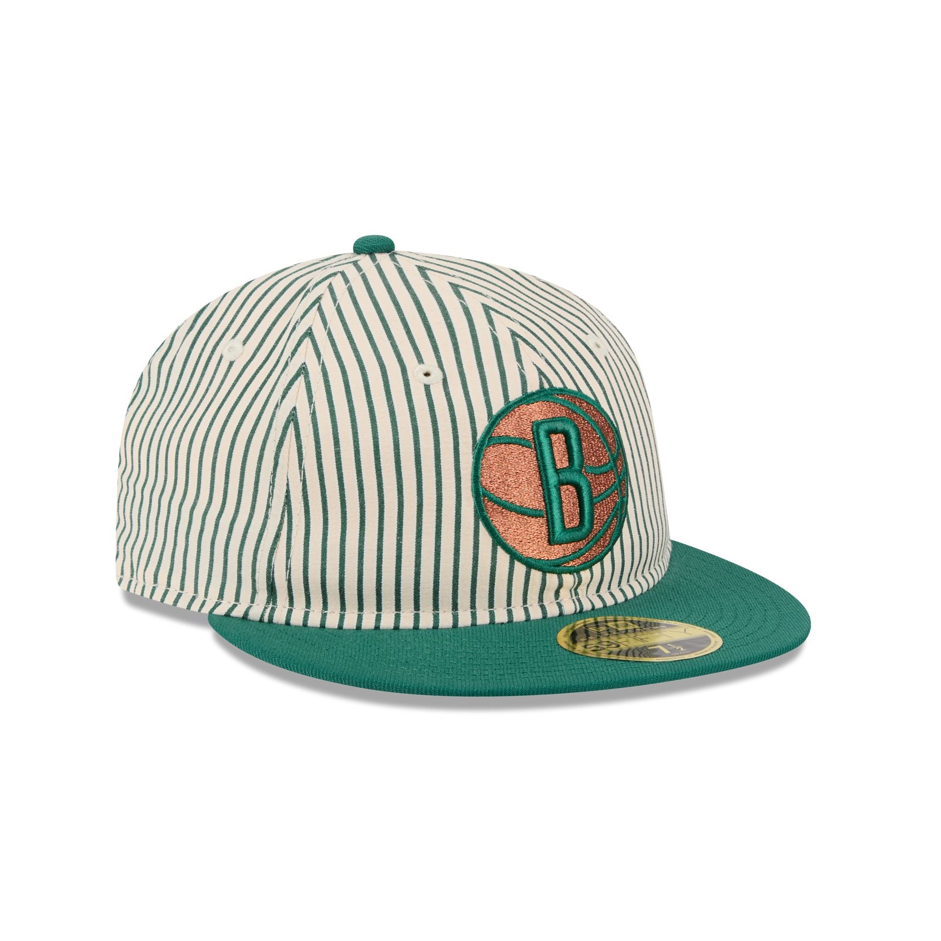 Just Caps Seersucker Brooklyn Nets Retro Crown 59FIFTY Fitted Hat - Image 3