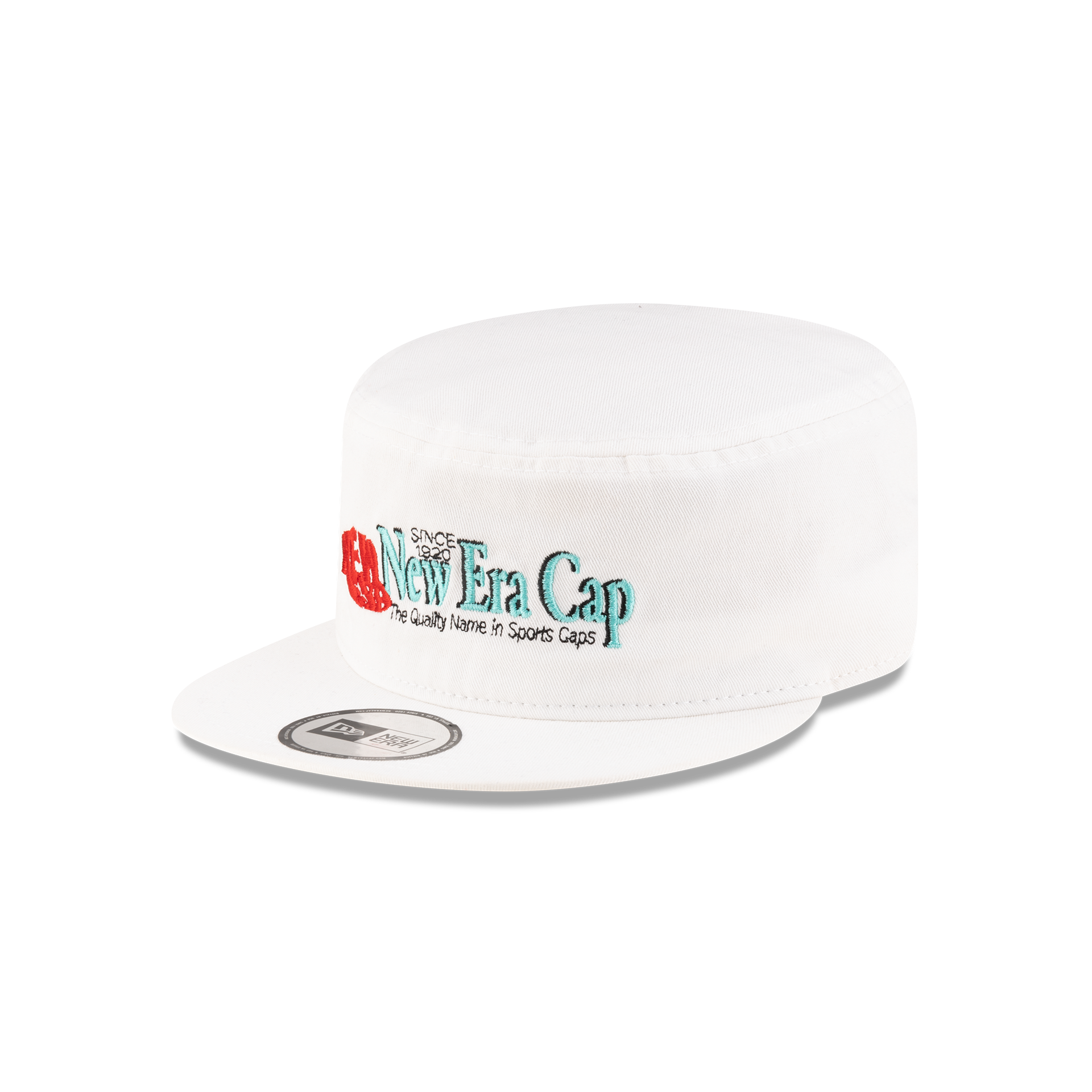New Era Branded College White Painter Elastic Back Hat