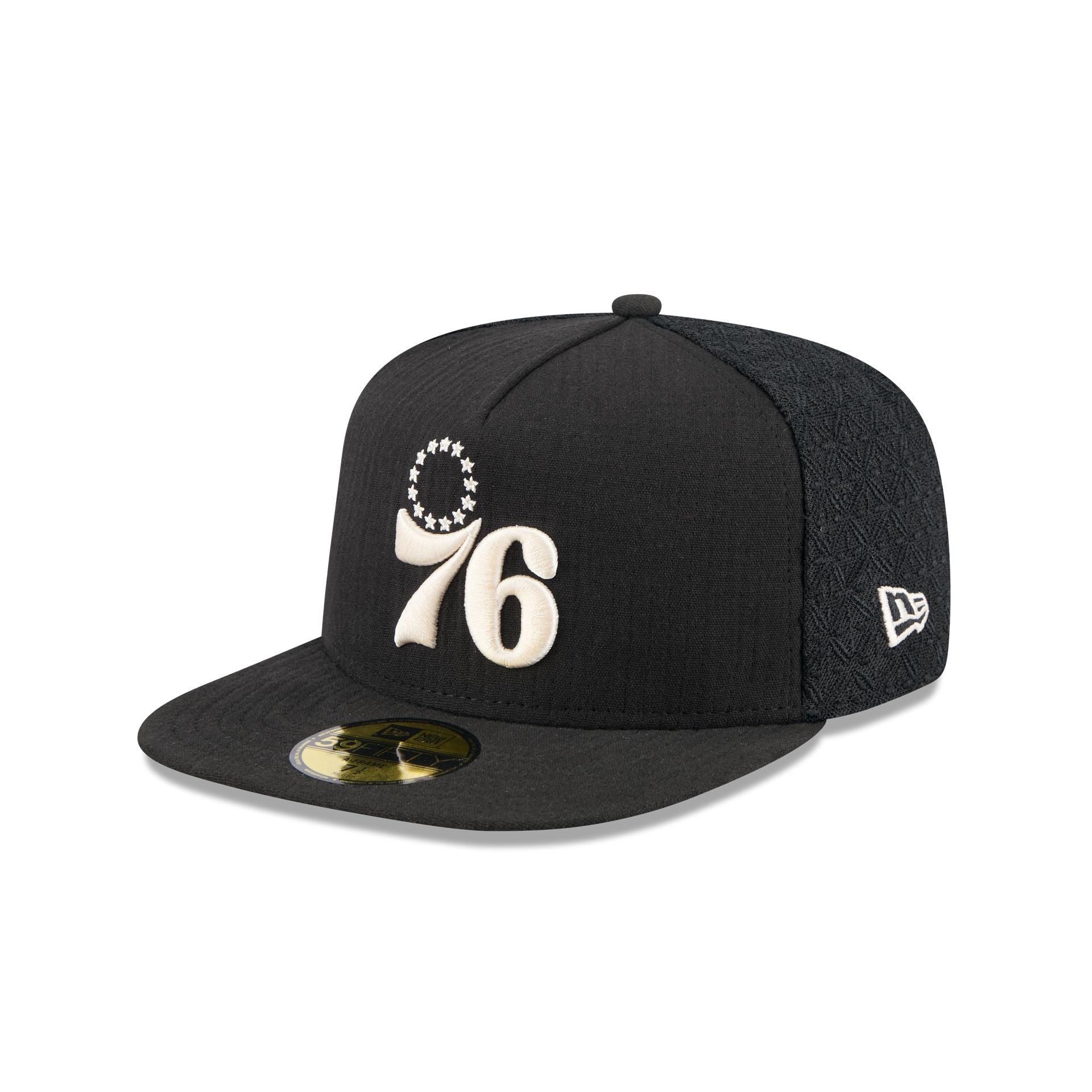 Philadelphia 76ers Black Mesh 59FIFTY A-Frame Fitted Hat