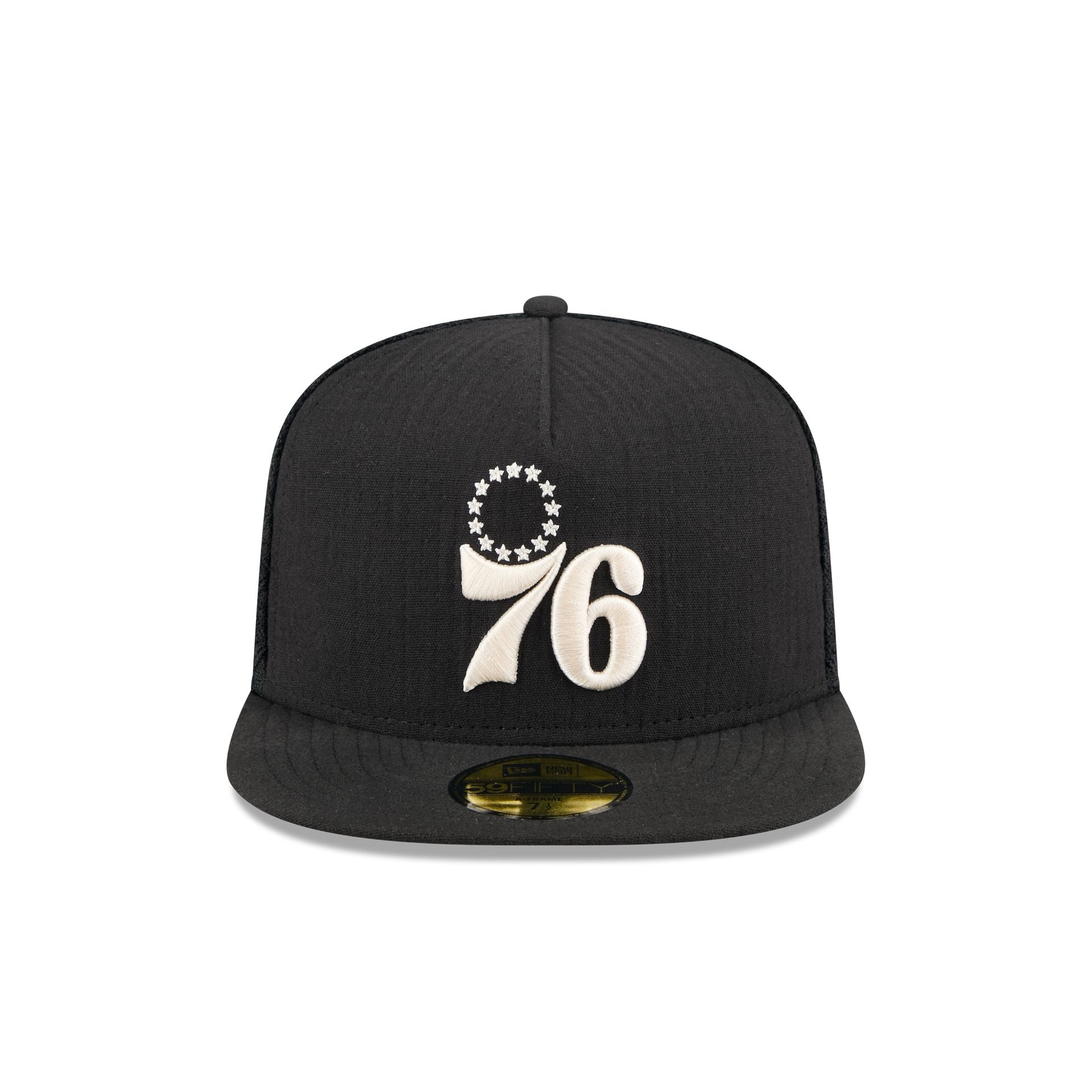Philadelphia 76ers Black Mesh 59FIFTY A-Frame Fitted Hat - Image 2