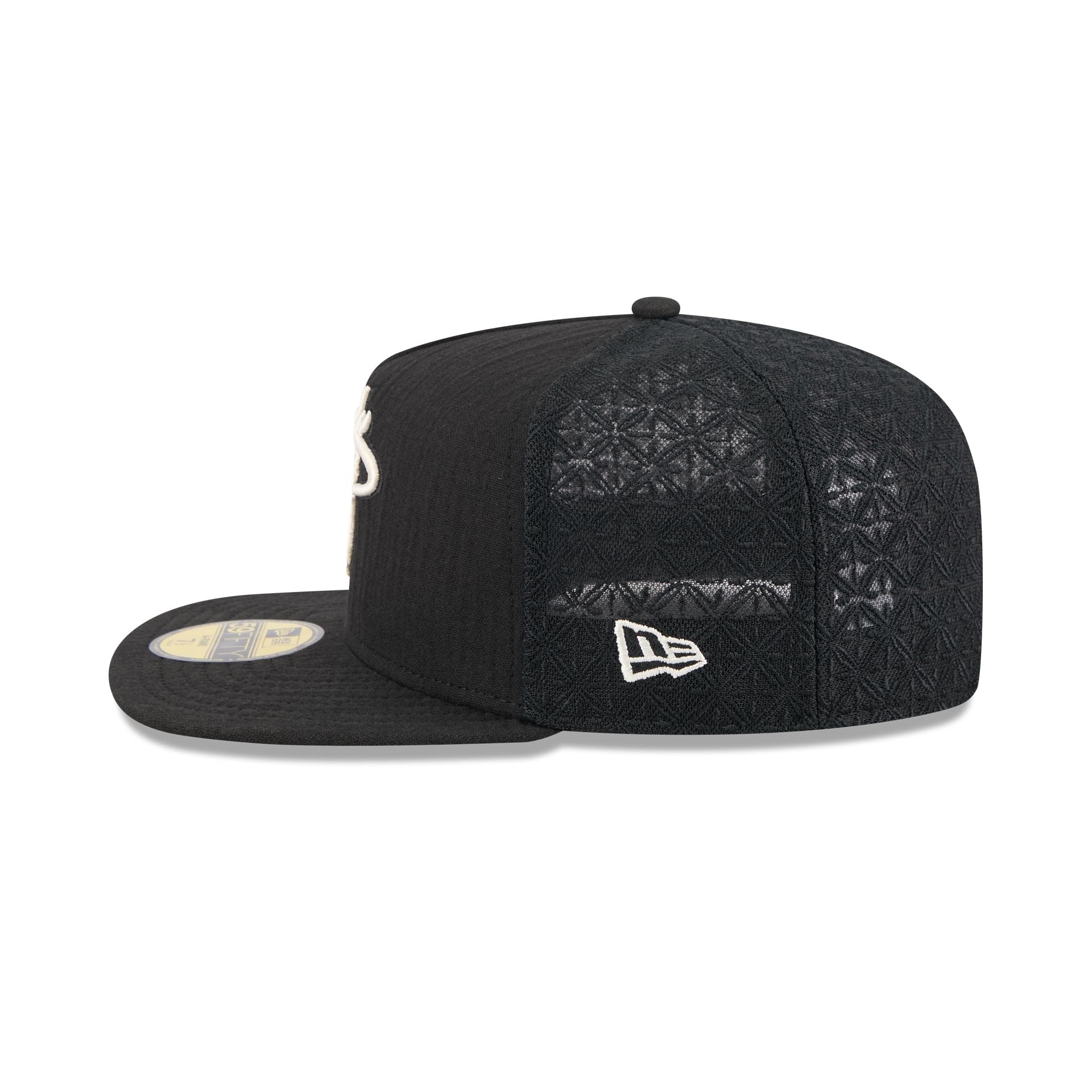 Miami Heat Black Mesh 59FIFTY A-Frame Fitted Hat - Image 4