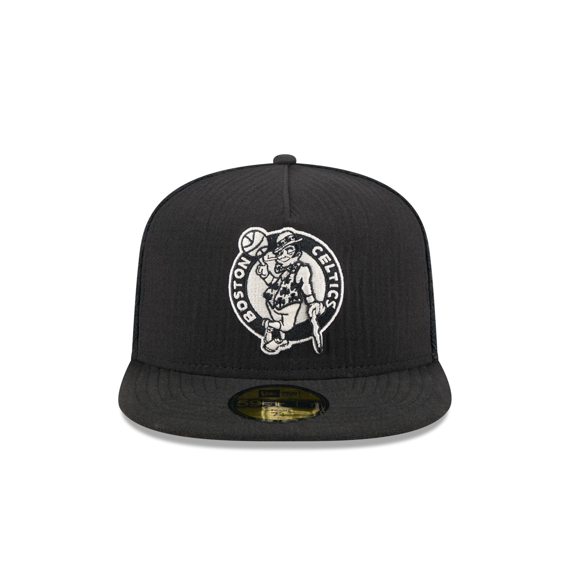 Boston Celtics Black Mesh 59FIFTY A-Frame Fitted Hat - Image 2