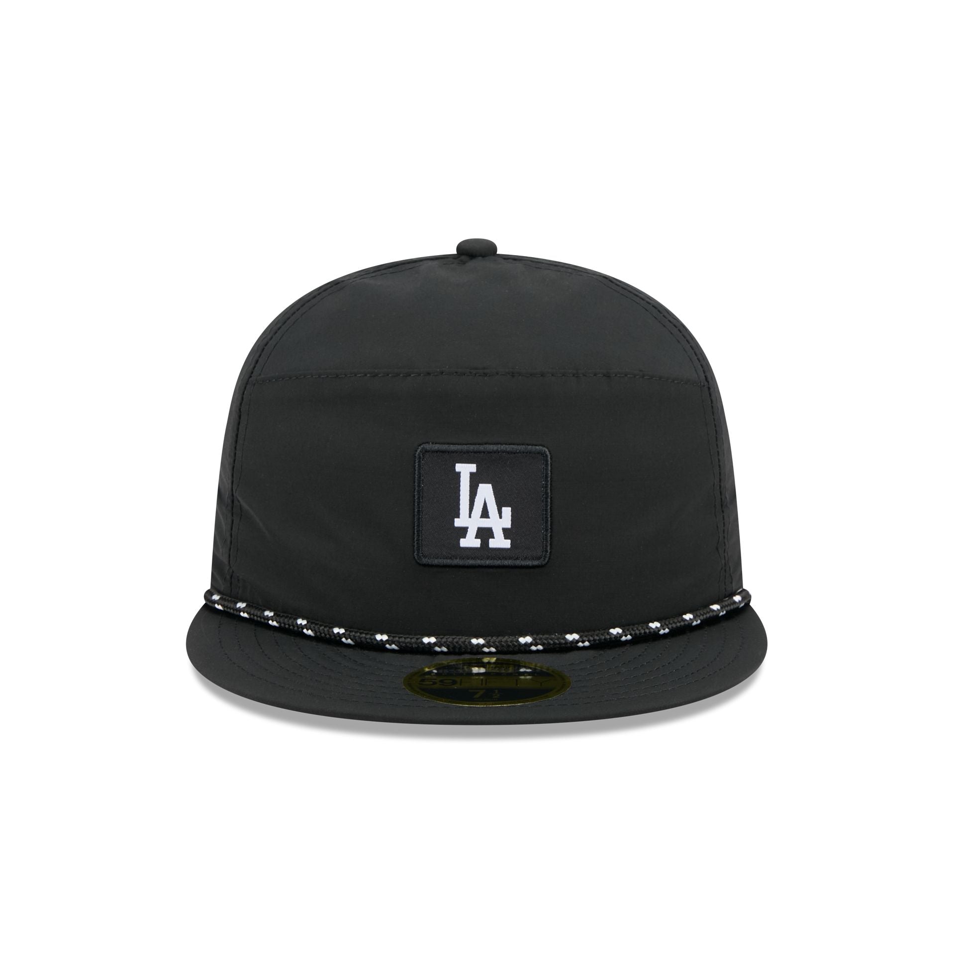 Los Angeles Dodgers Black Poly Rope Split Panel 59FIFTY Fitted Hat - Image 2