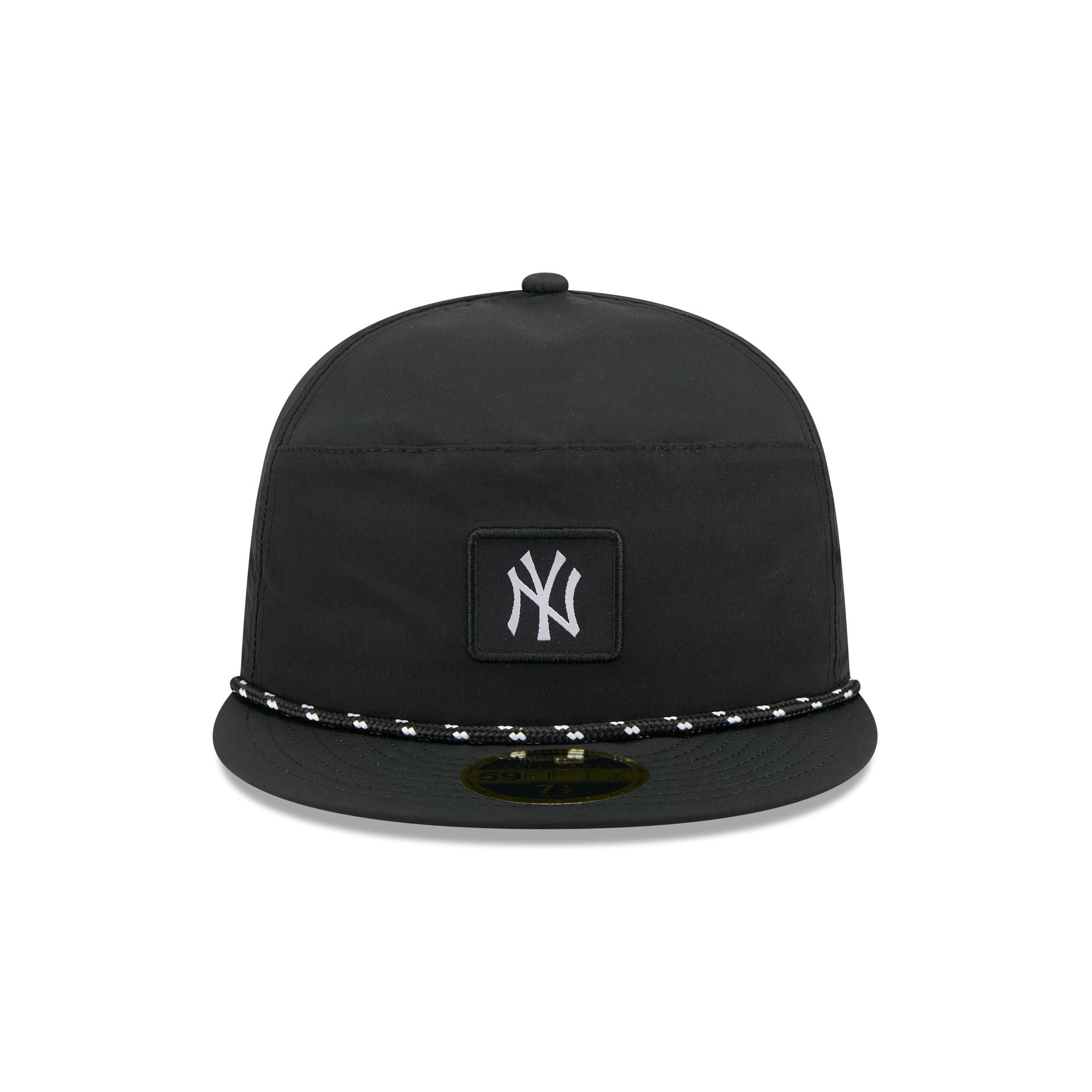 New York Yankees Black Poly Rope Split Panel 59FIFTY Fitted Hat - Image 2
