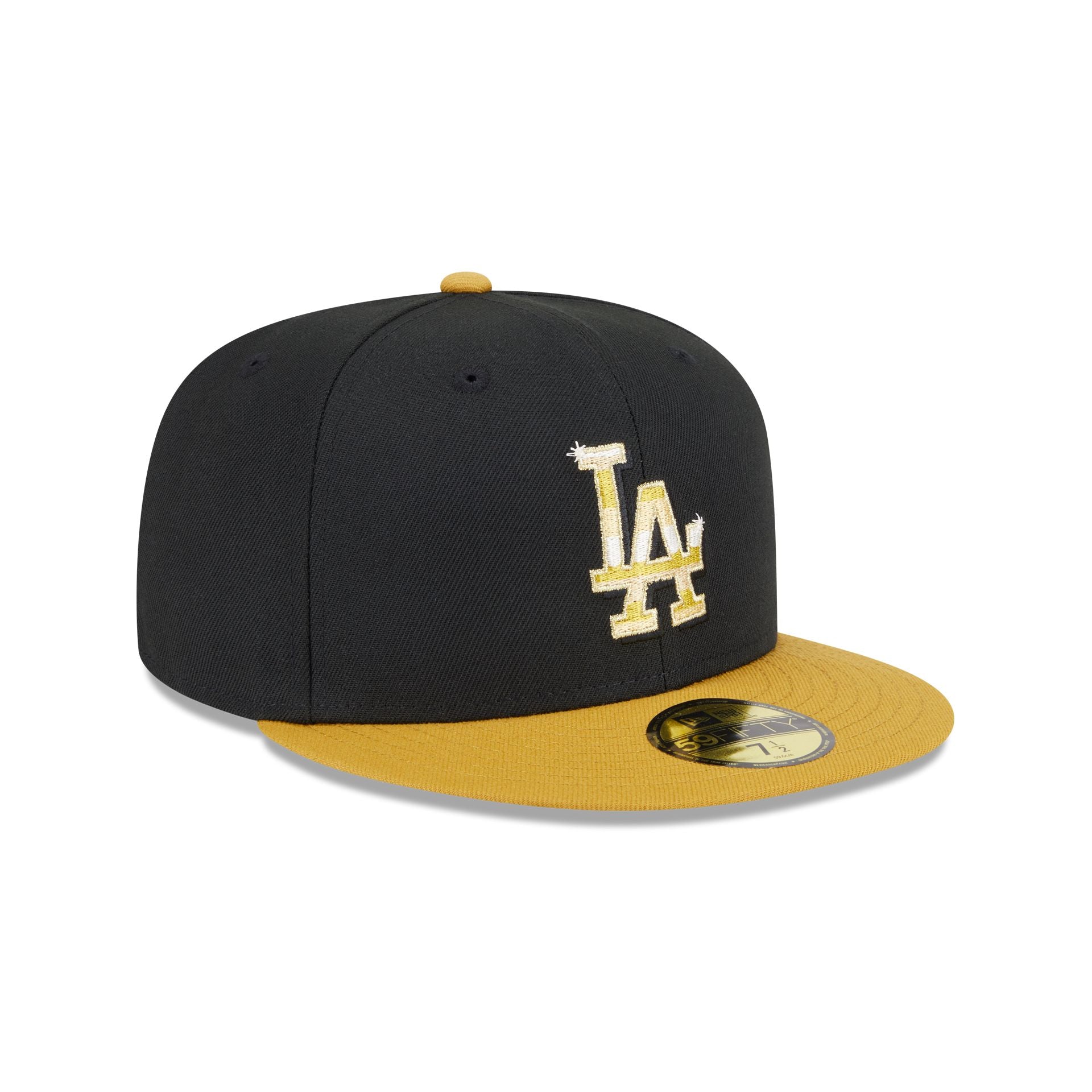 Los Angeles Dodgers Metallic Gold Logo 59FIFTY Fitted Hat - Image 3