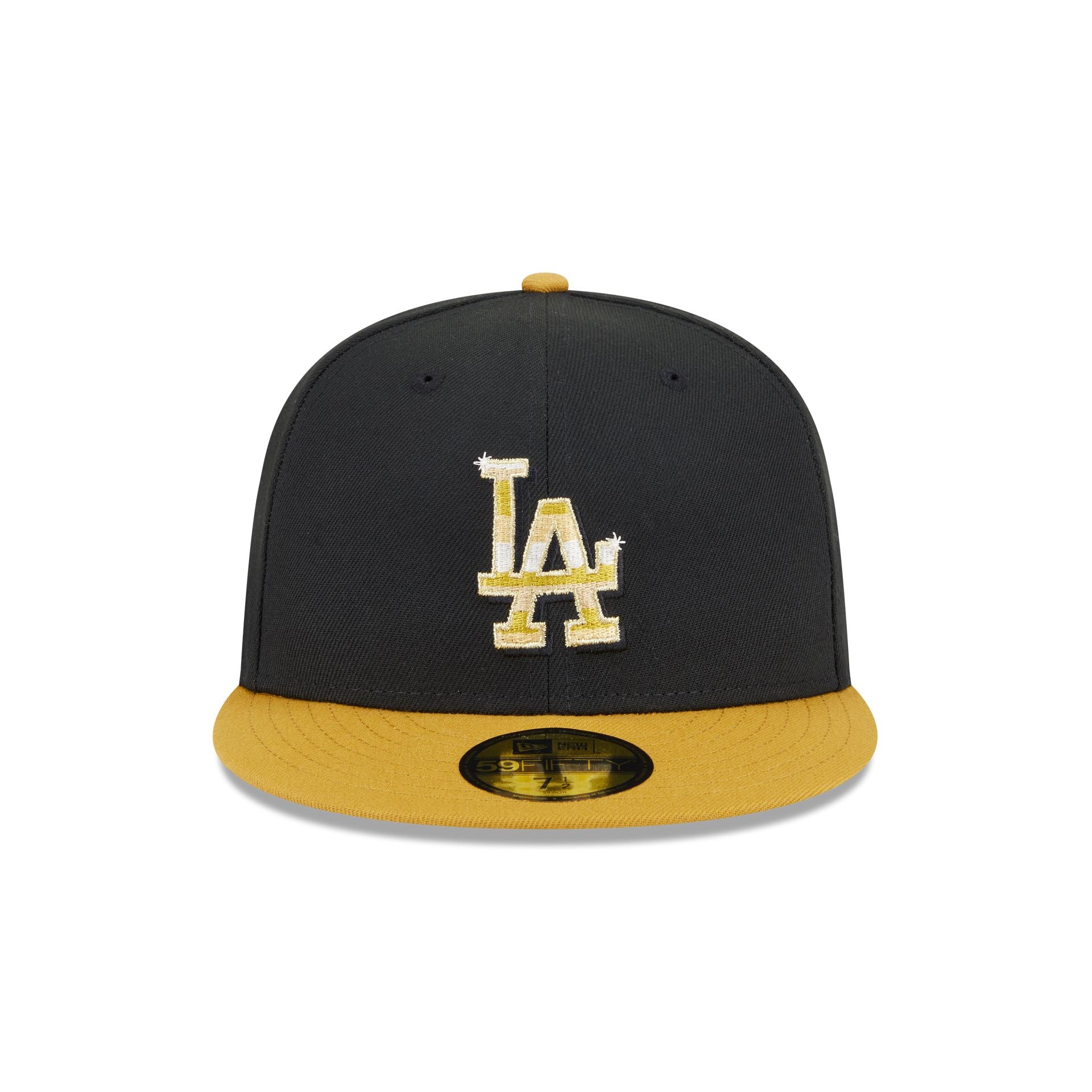 Los Angeles Dodgers Metallic Gold Logo 59FIFTY Fitted Hat - Image 2