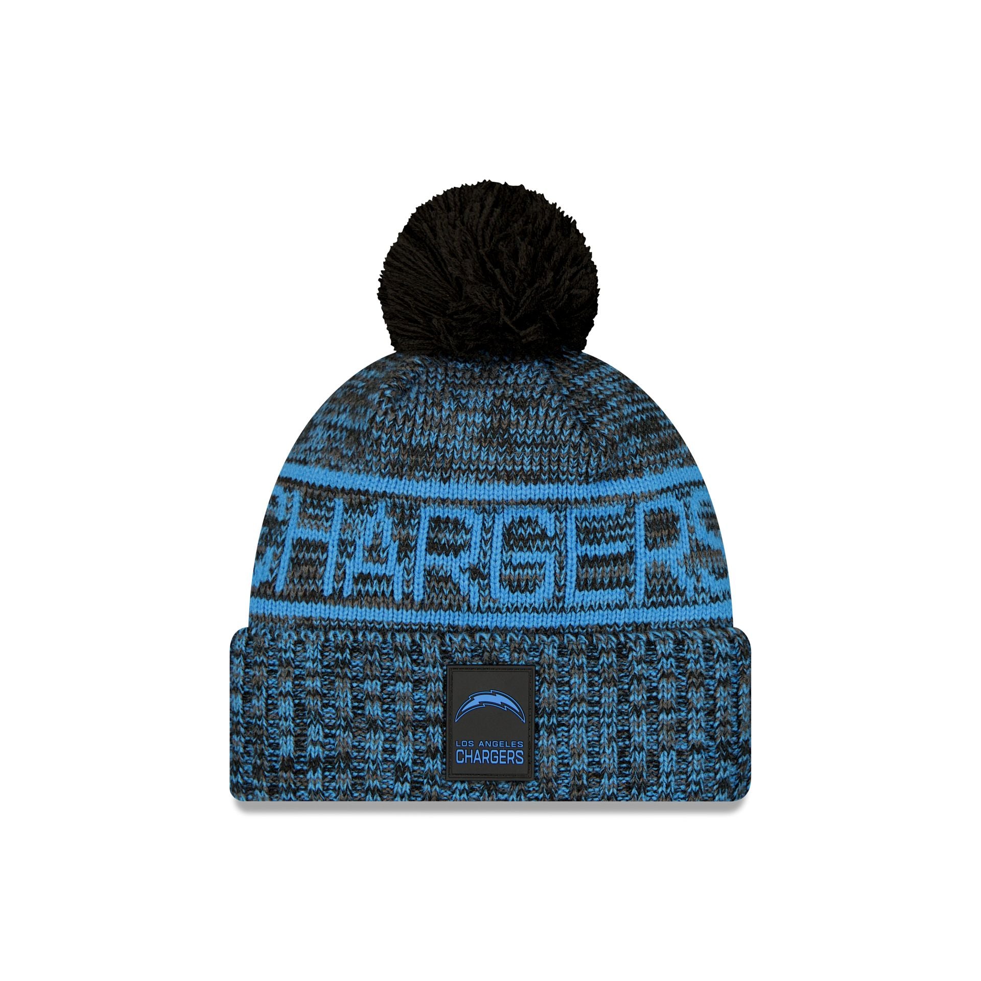 Los Angeles Chargers 2025 Sideline Cold Weather Black Pom Knit Hat