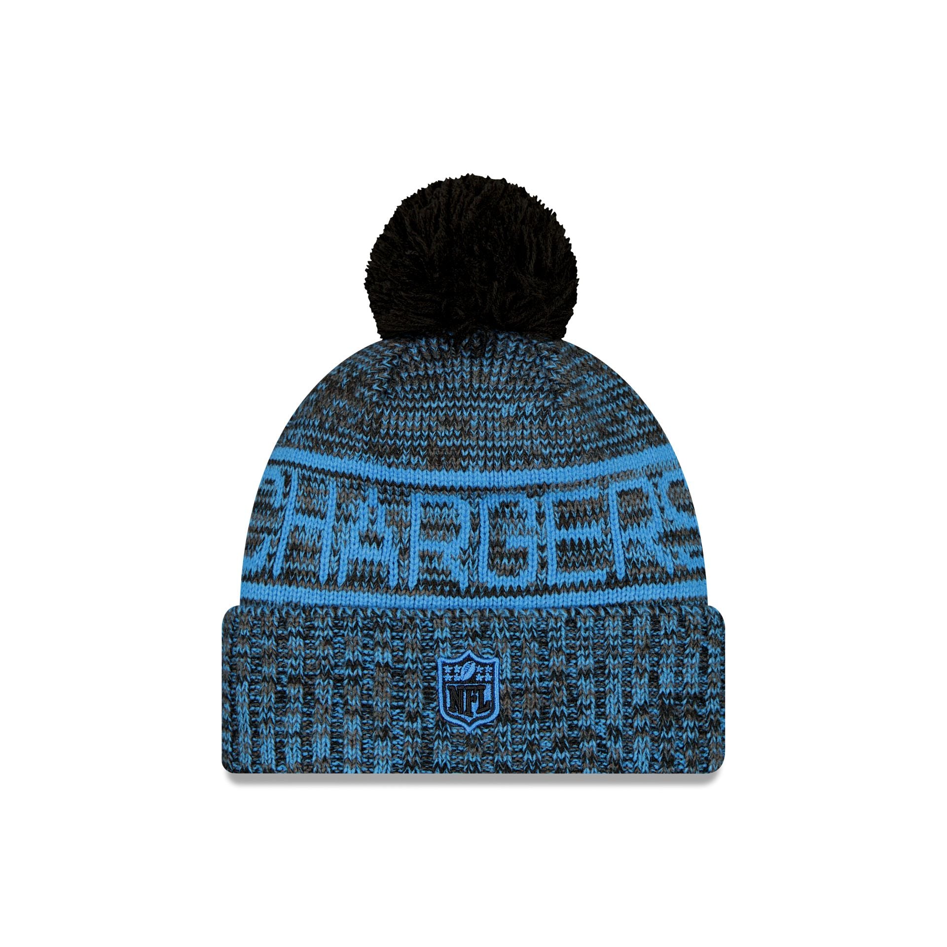 Los Angeles Chargers 2025 Sideline Cold Weather Black Pom Knit Hat - Image 2