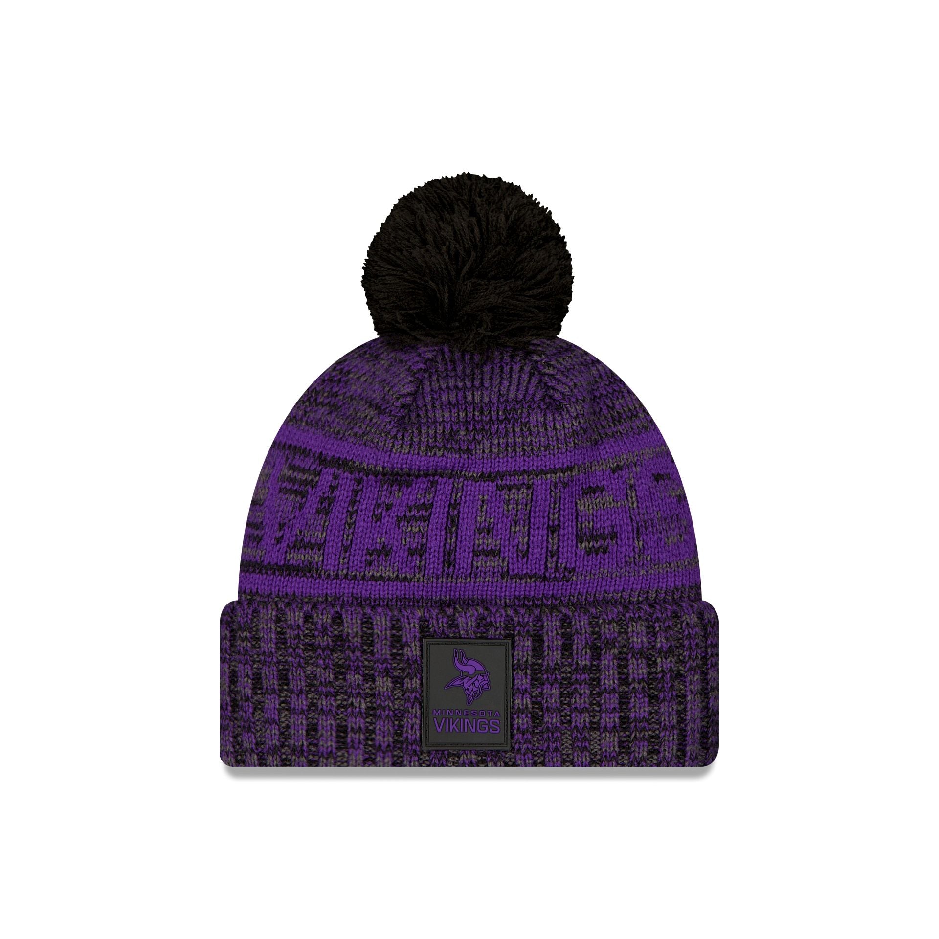 Minnesota Vikings 2025 Sideline Cold Weather Black Pom Knit Hat