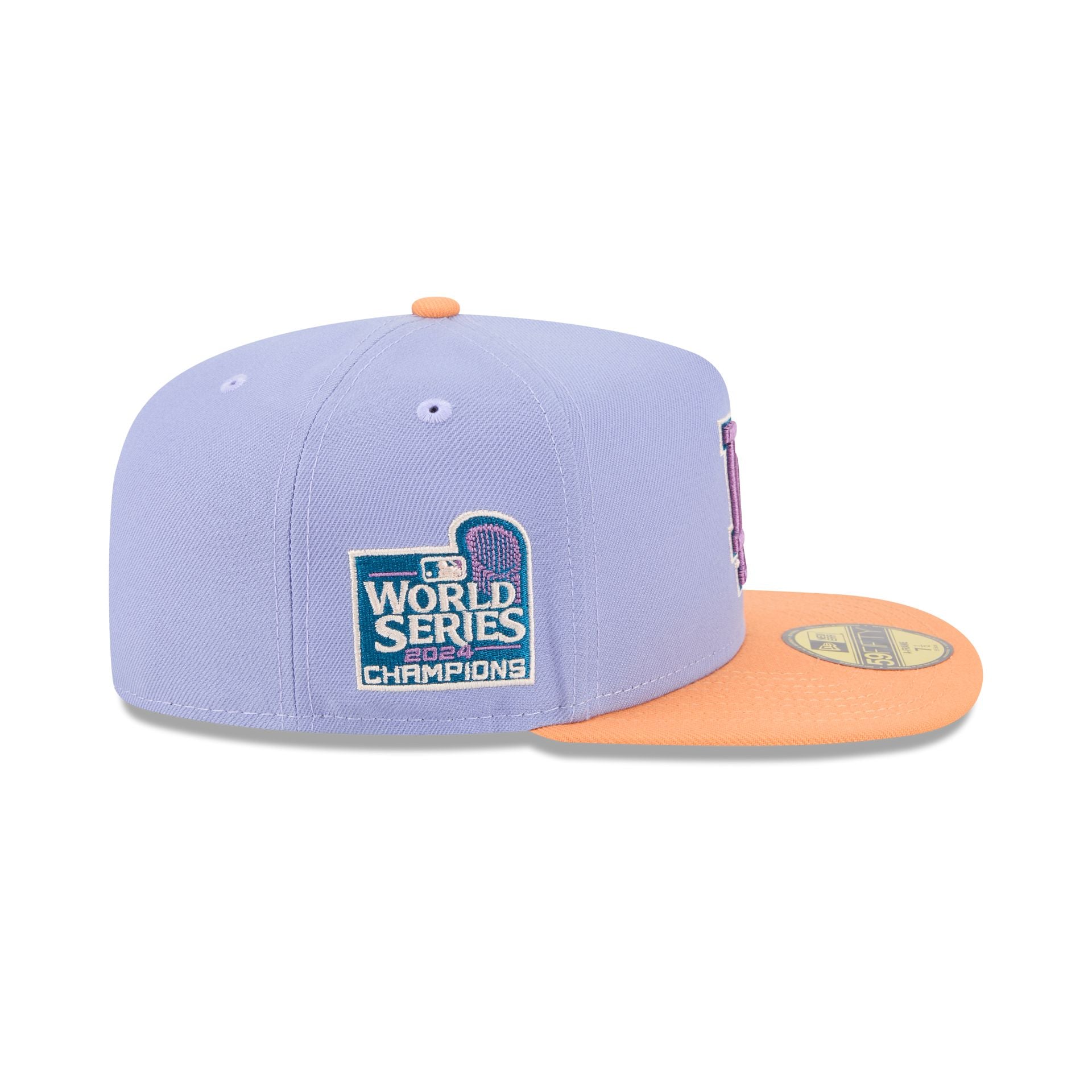 Los Angeles Dodgers Lavender 59FIFTY A-Frame Fitted Hat - Image 4