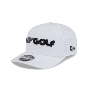 LIV Golf White 9SEVENTY Stretch-Snap Hat