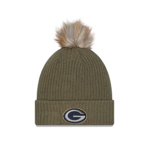 Green Bay Packers 2025 Salute to Service Women's Pom Knit Hat