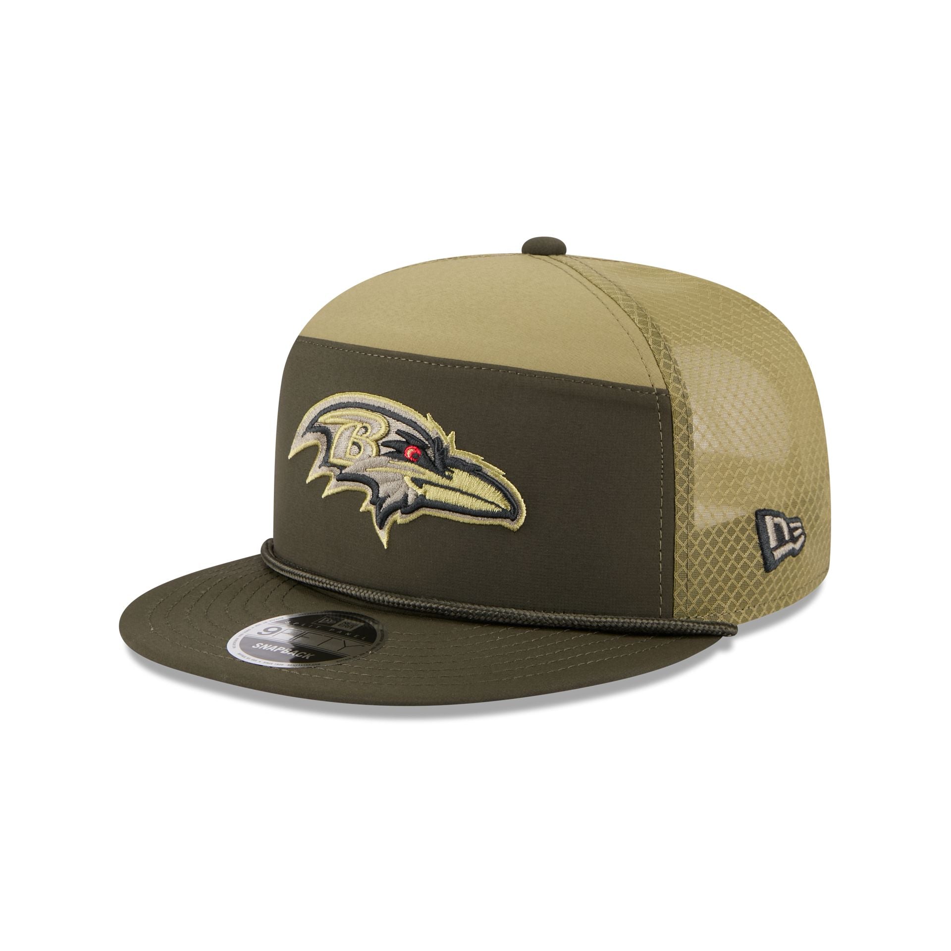 Baltimore Ravens 2025 Salute to Service Split Panel 9FIFTY Trucker Hat - Image 3