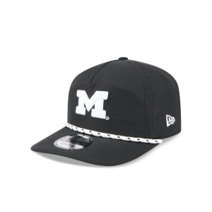 Michigan Wolverines Black and White Rope 19TWENTY Snapback Hat