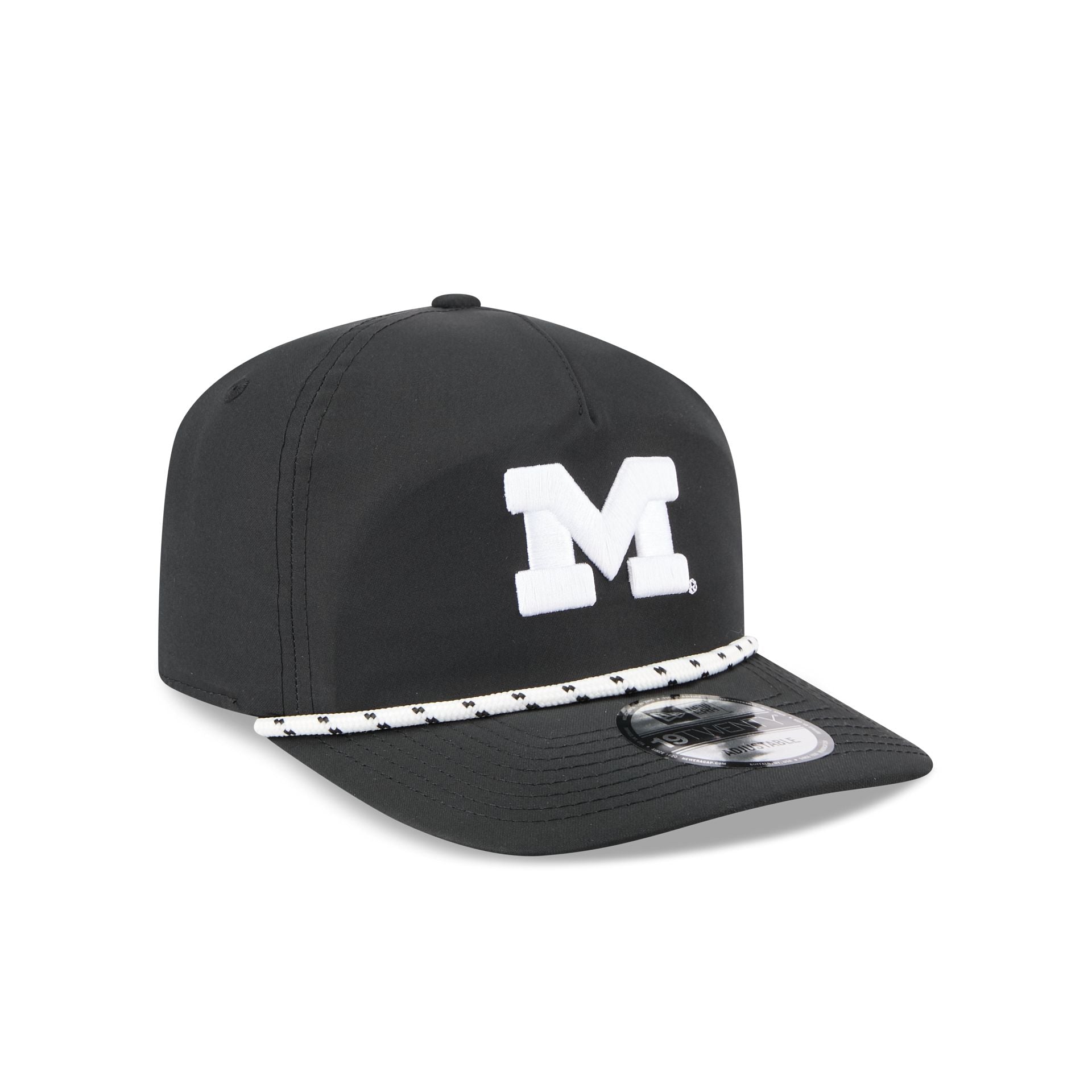 Michigan Wolverines Black and White Rope 19TWENTY Snapback Hat - Image 3