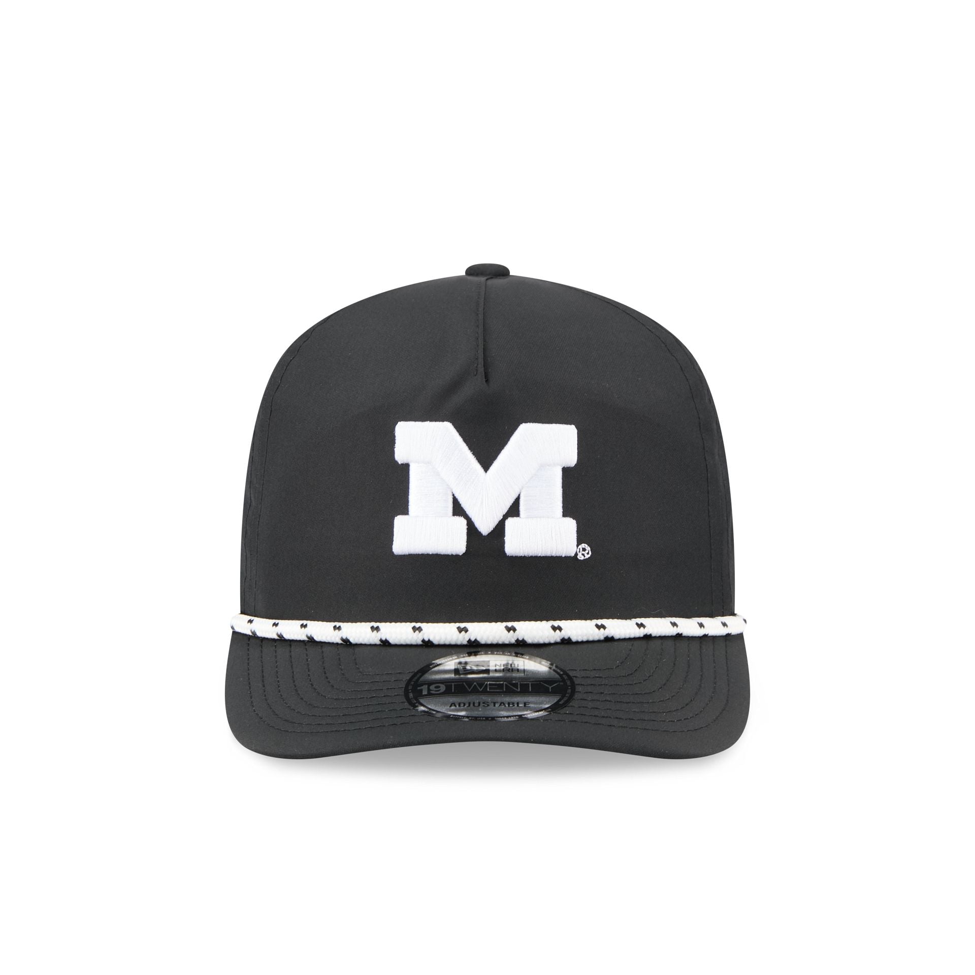 Michigan Wolverines Black and White Rope 19TWENTY Snapback Hat - Image 2