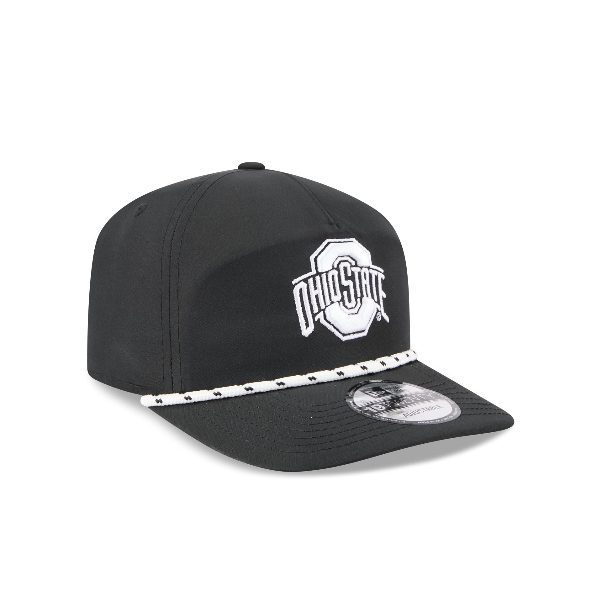 Ohio State Buckeyes Black and White Rope 19TWENTY Snapback Hat - Image 3
