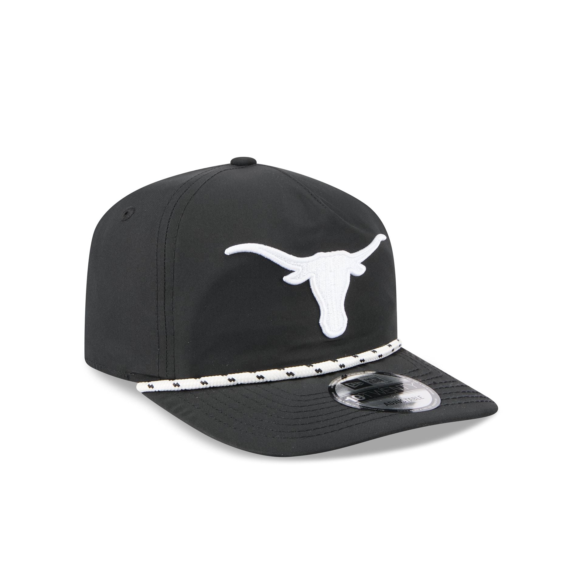 Texas Longhorns Black and White Rope 19TWENTY Snapback Hat - Image 3