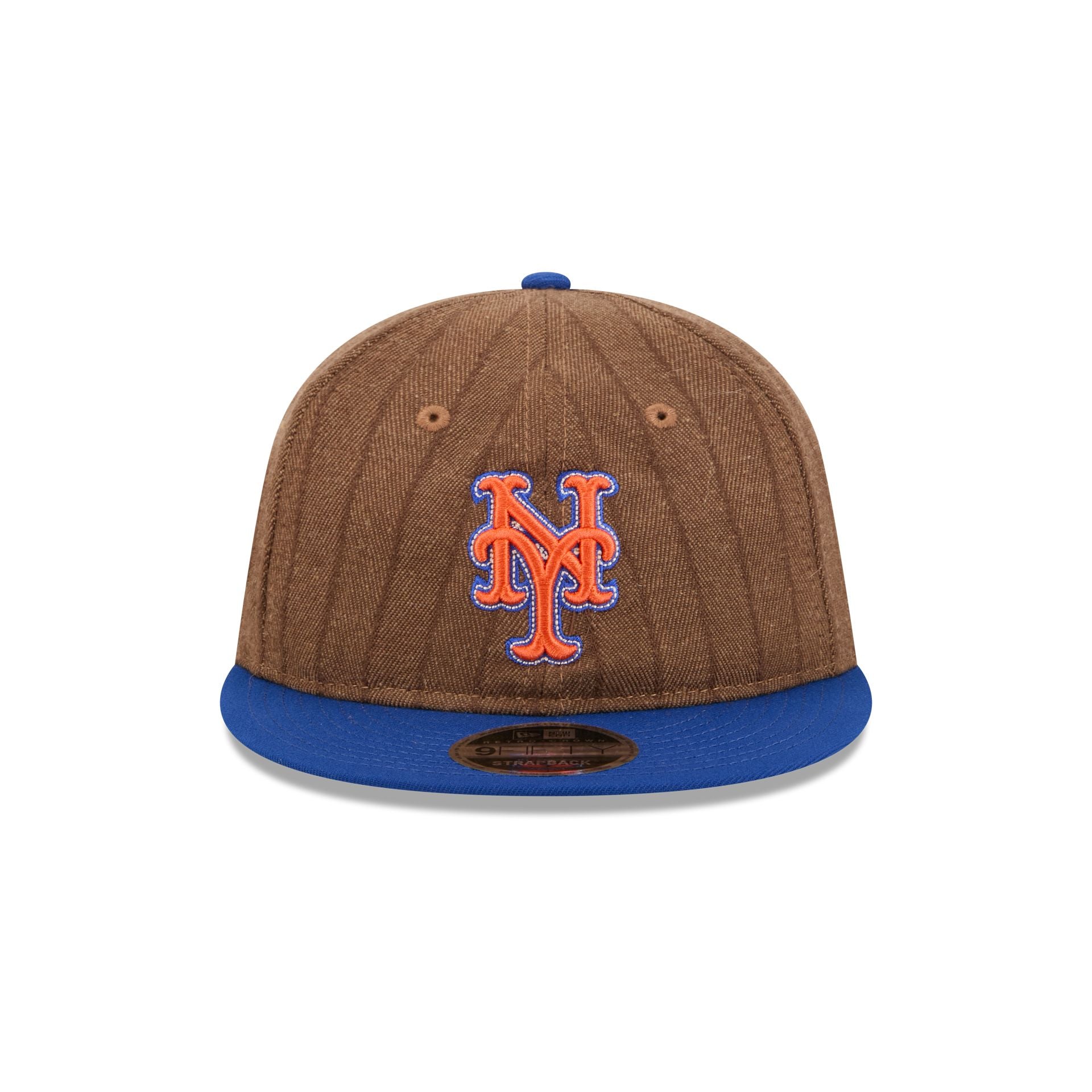 New York Mets Three Looms Wool Pinstripe Retro Crown 9FIFTY Adjustable Hat - Image 2